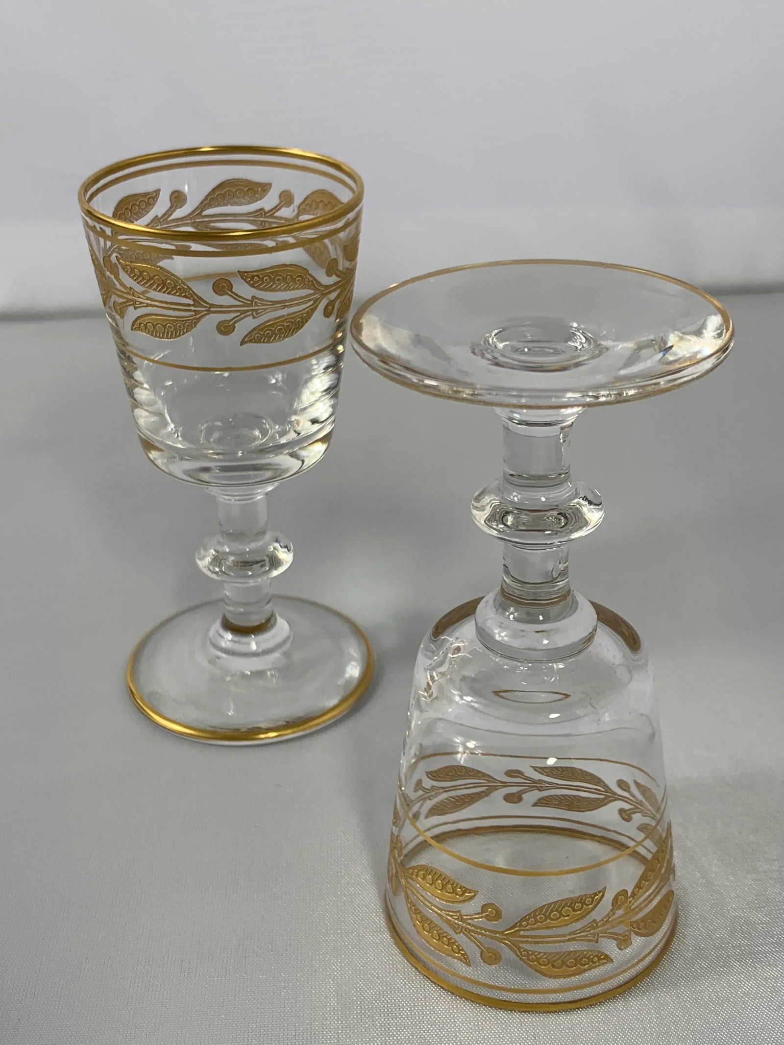 Vintage Glastonbury-Lotus Laurel Gold Crystal Cordial Stemware - Set of 8 - 4