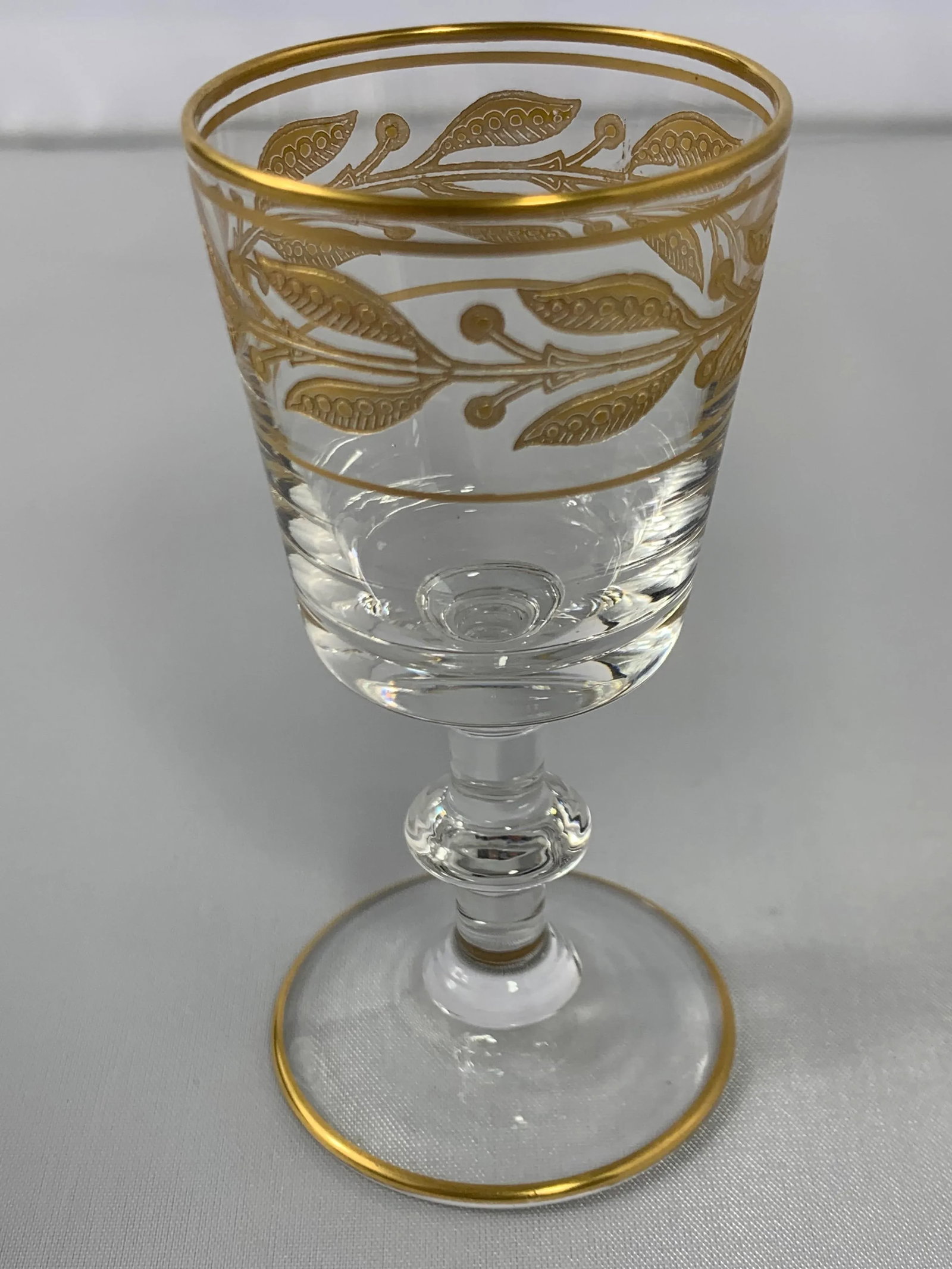 Vintage Glastonbury-Lotus Laurel Gold Crystal Cordial Stemware - Set of 8 - 5