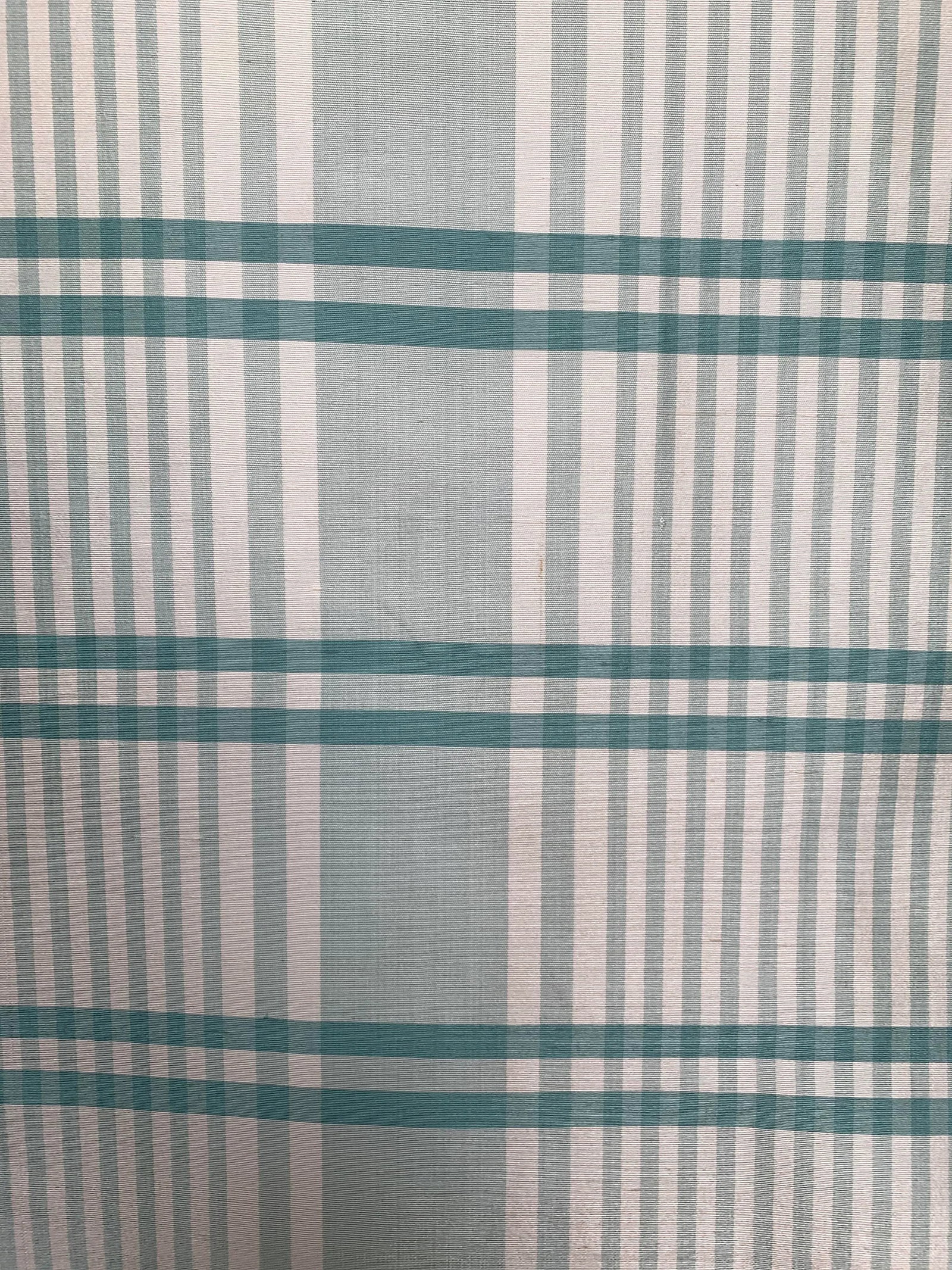 Christopher Norman Aqua & Cream Plaid Fabric - 3