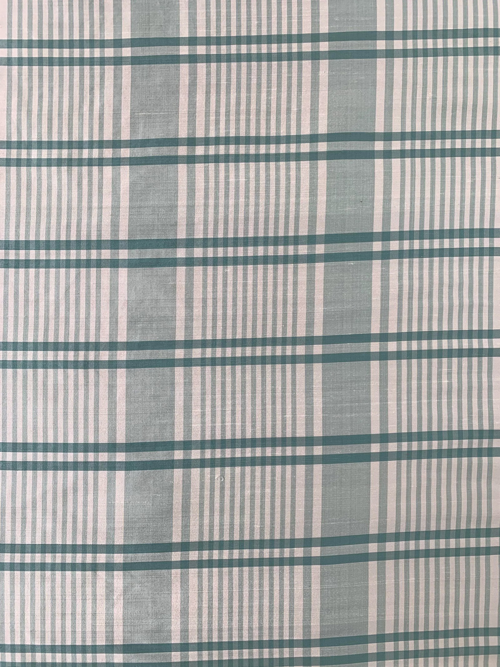 Christopher Norman Aqua & Cream Plaid Fabric - 5