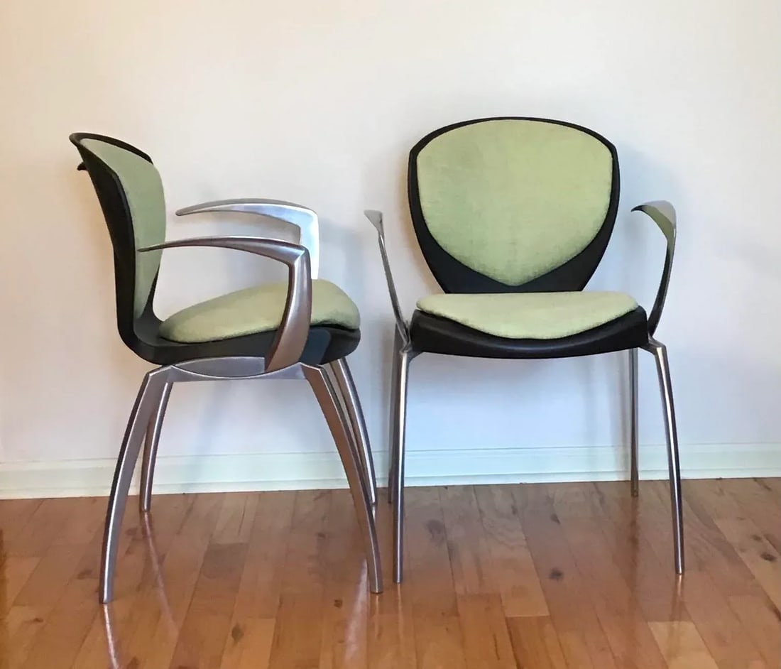 Miles Keller for Allseating Space Age Cast Aluminum Os Chairs - a Pair - 2