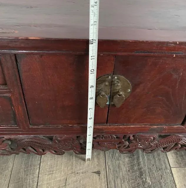Chinese Long Exotic Hand Carved Wooden Drawers Altar Table - 11