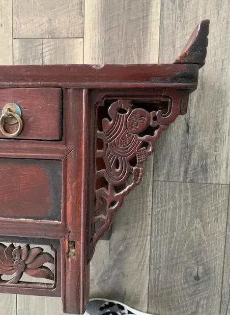 Chinese Long Exotic Hand Carved Wooden Drawers Altar Table - 9