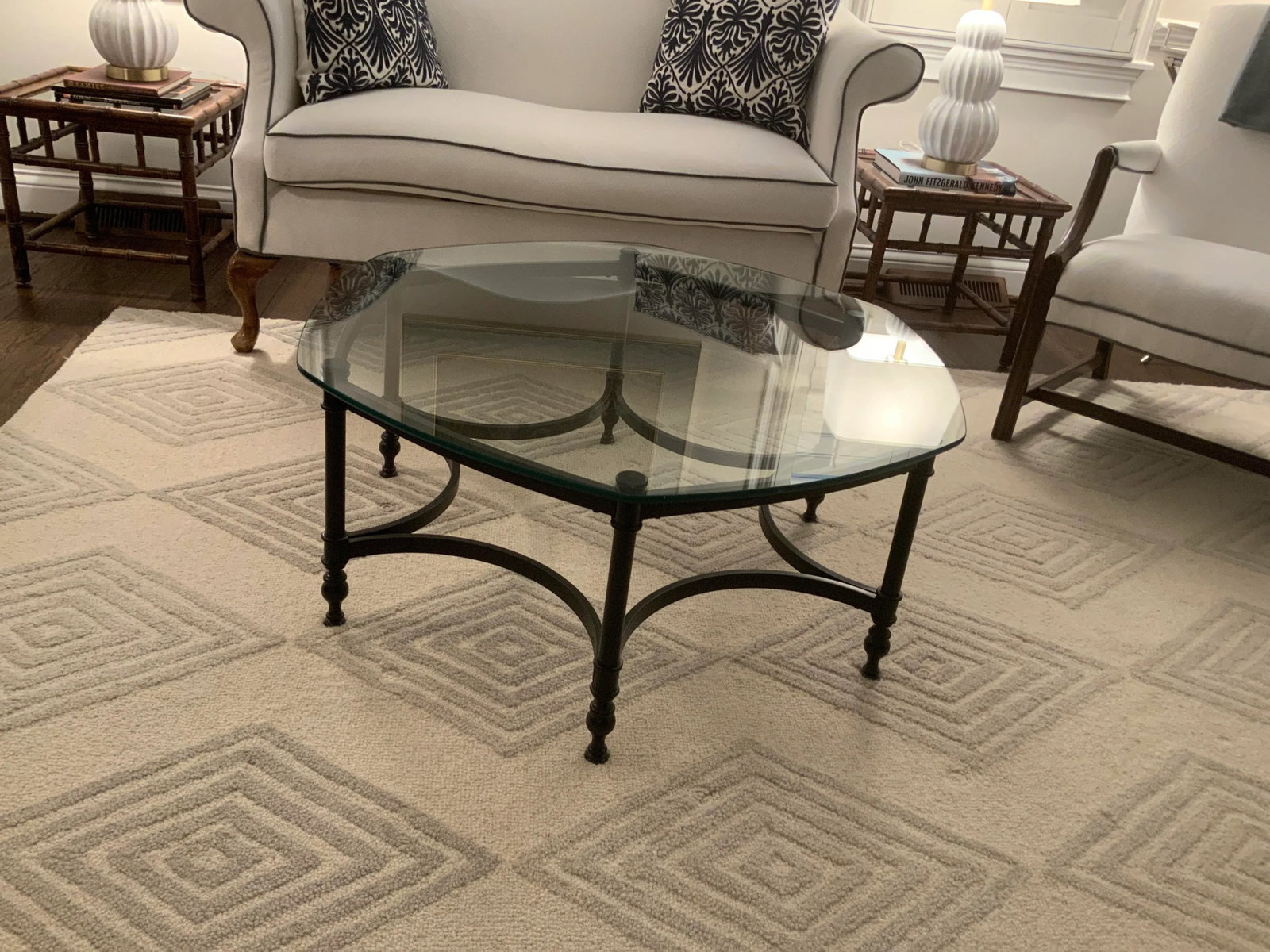 Black & Glass Hexagon Coffee Table - 12