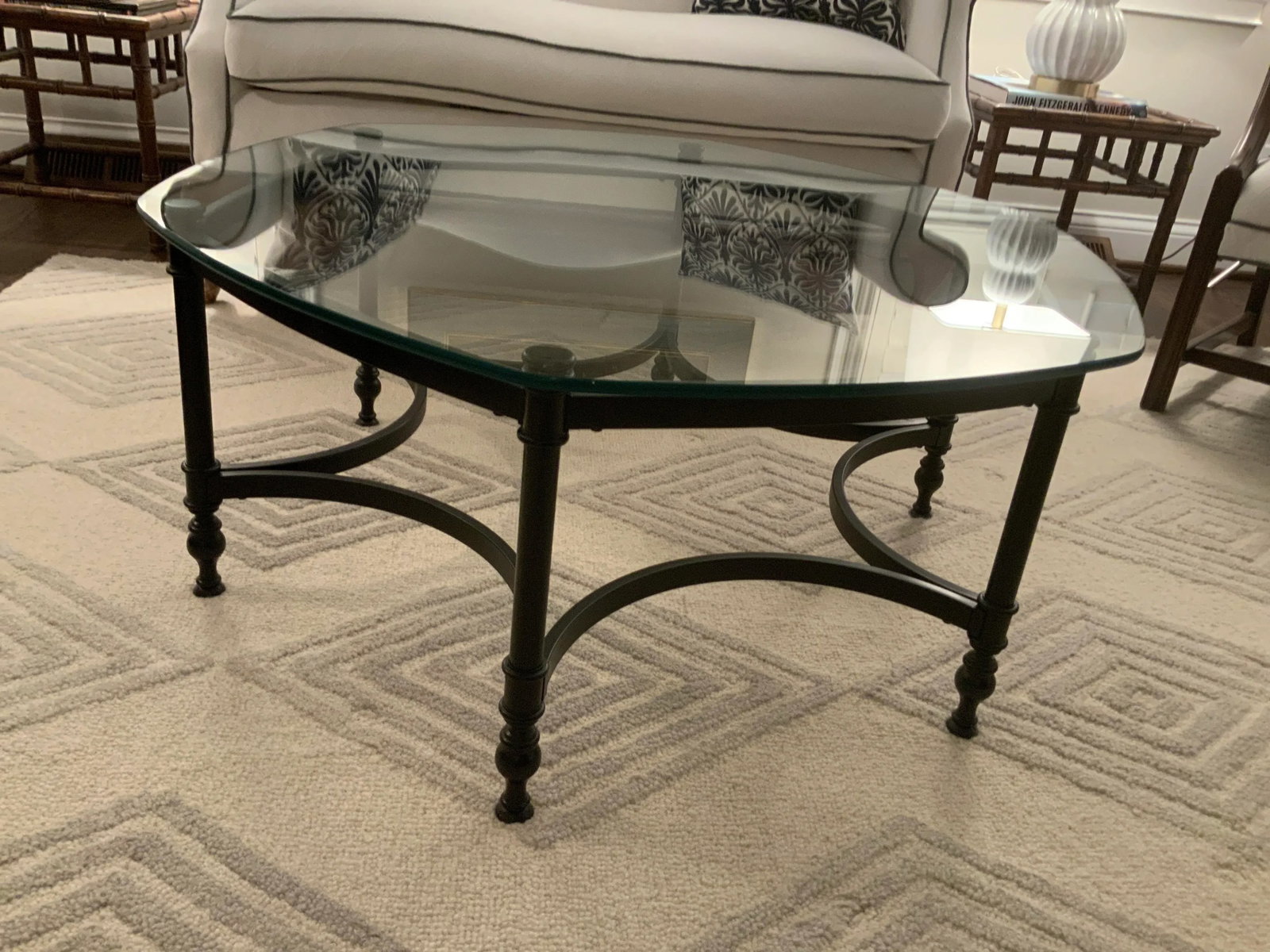 Black & Glass Hexagon Coffee Table - 2