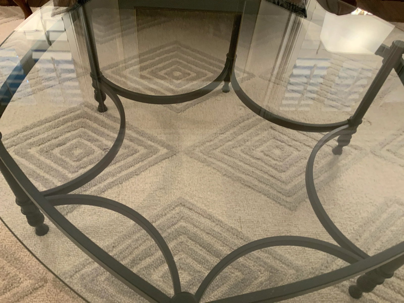 Black & Glass Hexagon Coffee Table - 4