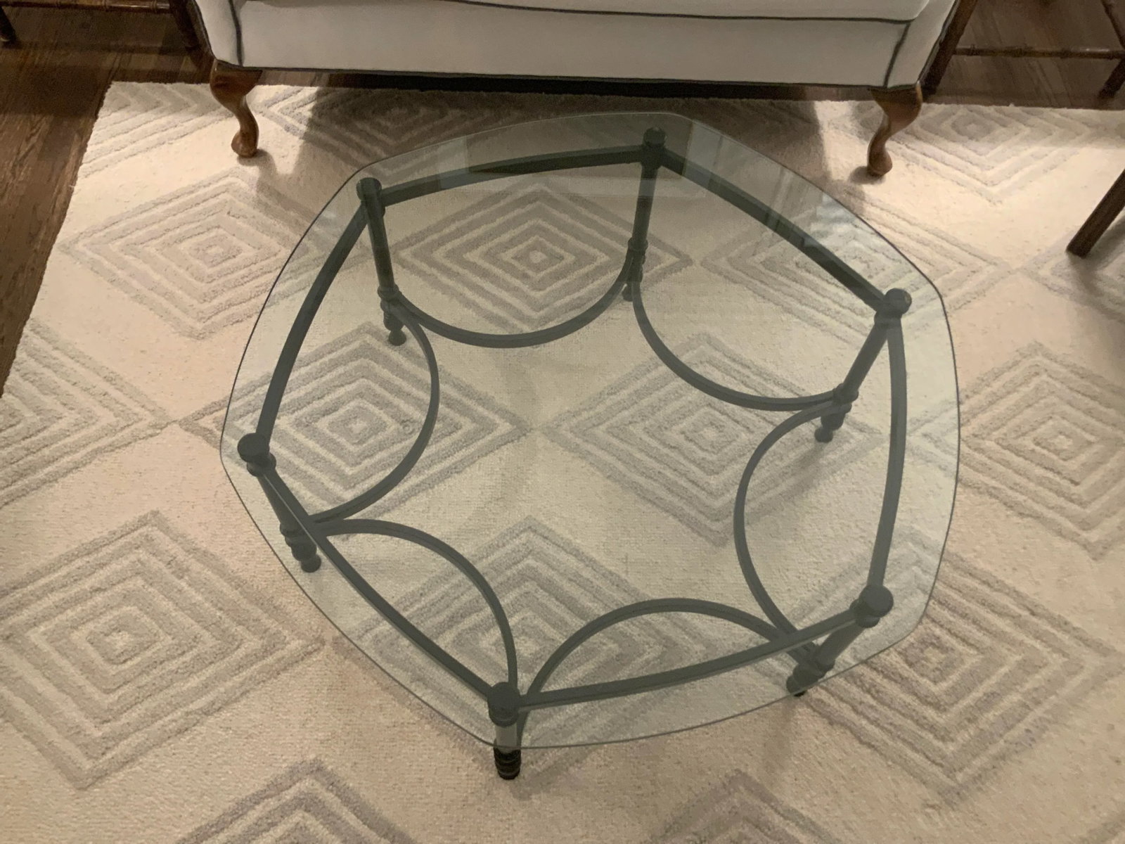 Black & Glass Hexagon Coffee Table - 5