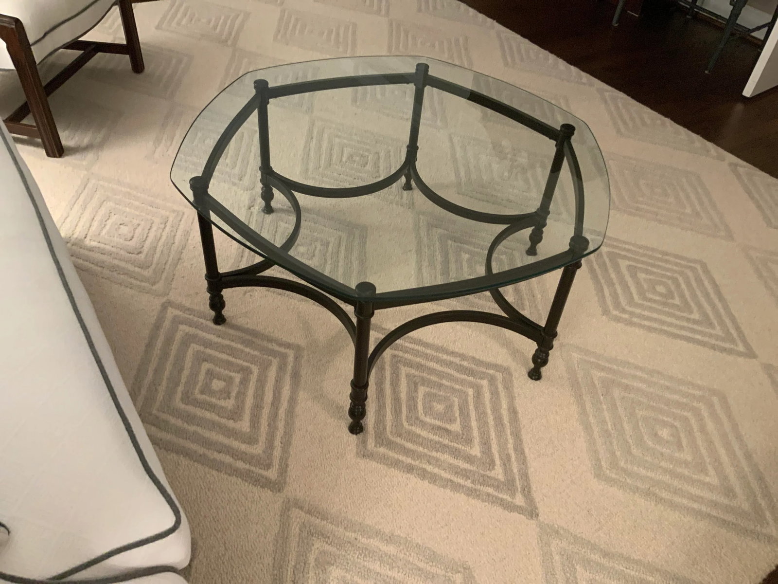 Black & Glass Hexagon Coffee Table - 7
