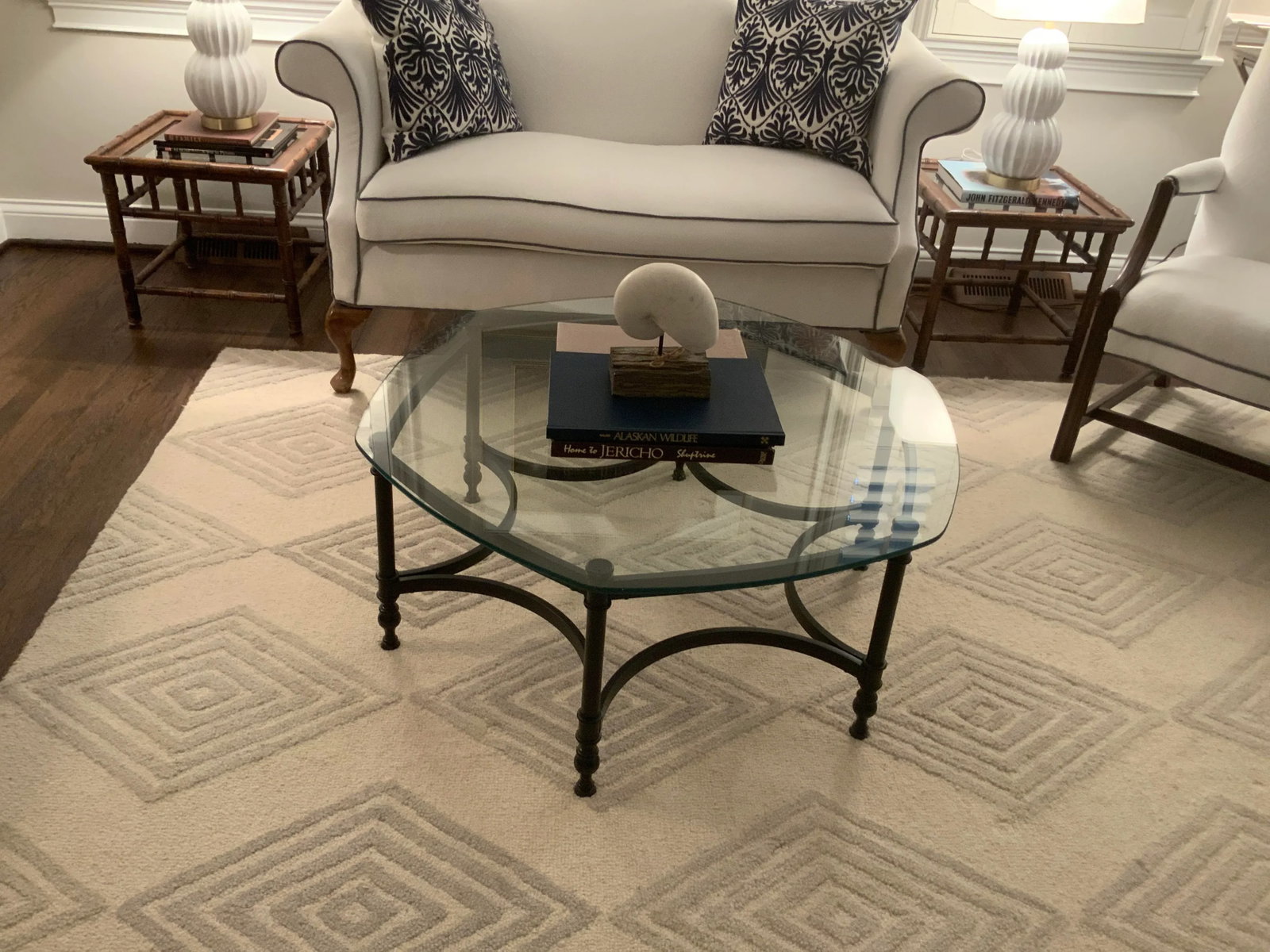 Black & Glass Hexagon Coffee Table - 9