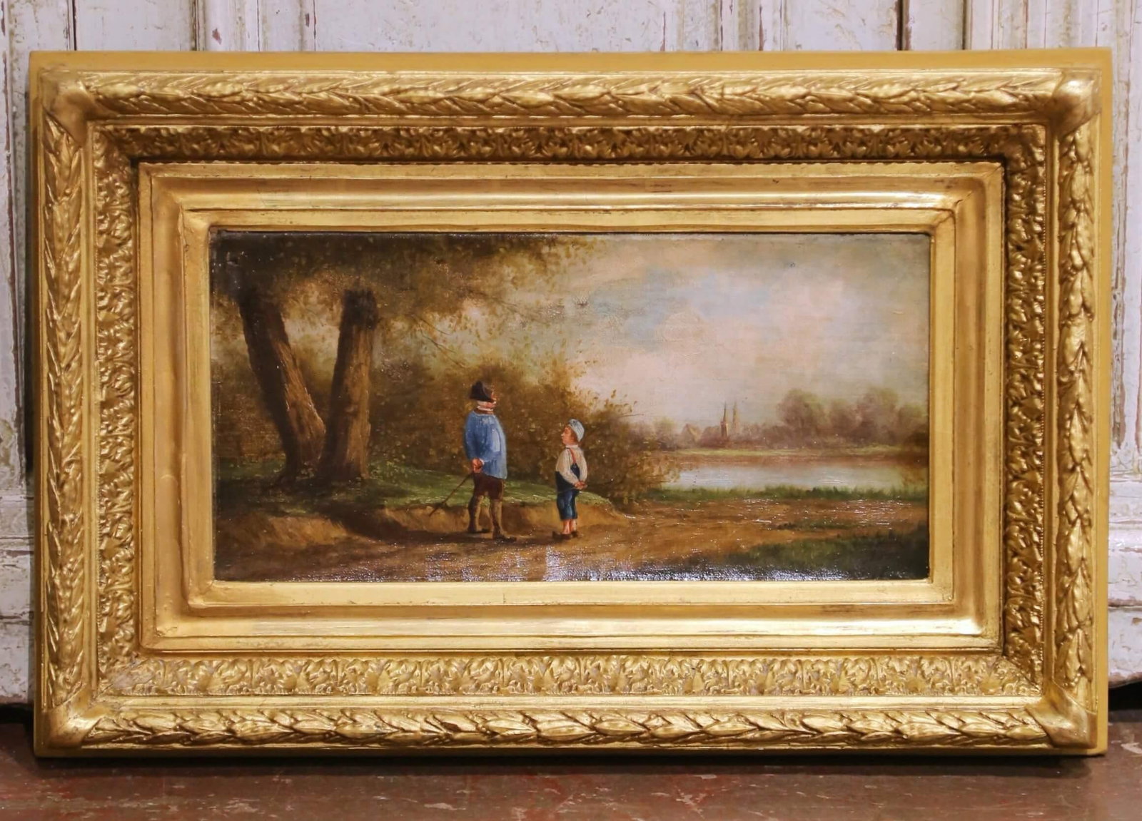 Pair of 18th Century French Pastoral Oil Paintings in Original Gilt Frames - 3