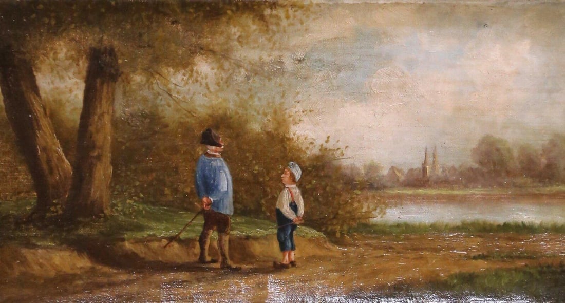 Pair of 18th Century French Pastoral Oil Paintings in Original Gilt Frames - 4