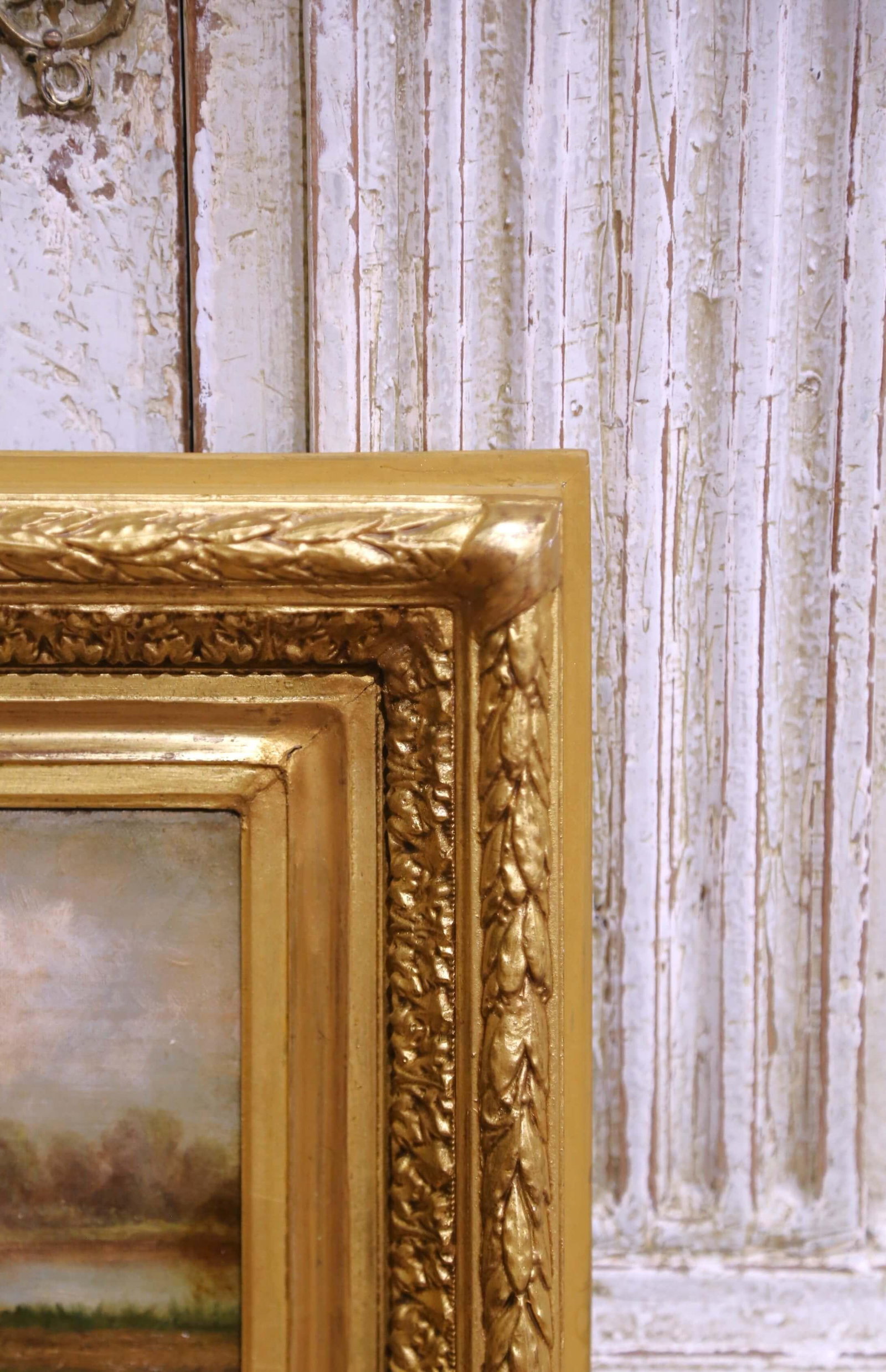 Pair of 18th Century French Pastoral Oil Paintings in Original Gilt Frames - 8