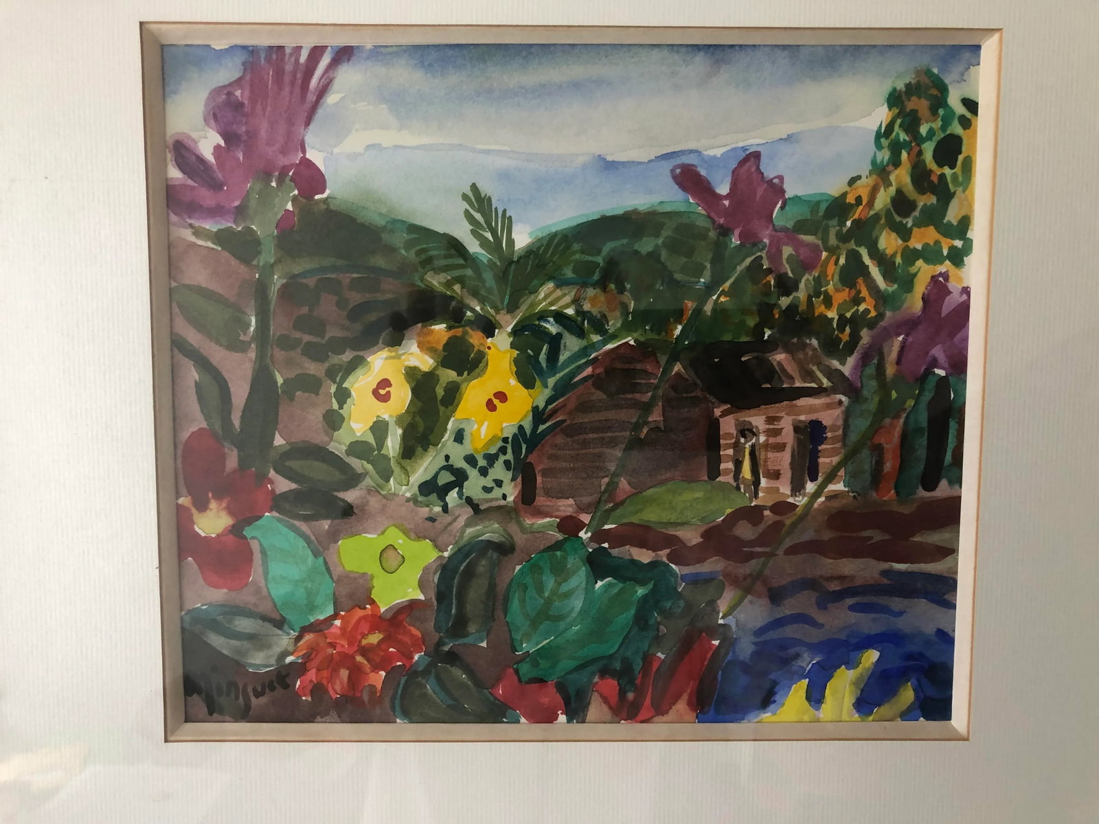 1990s Alexandre Minguet Impressionist Watercolor Painting of St. Martin, Framed - 2