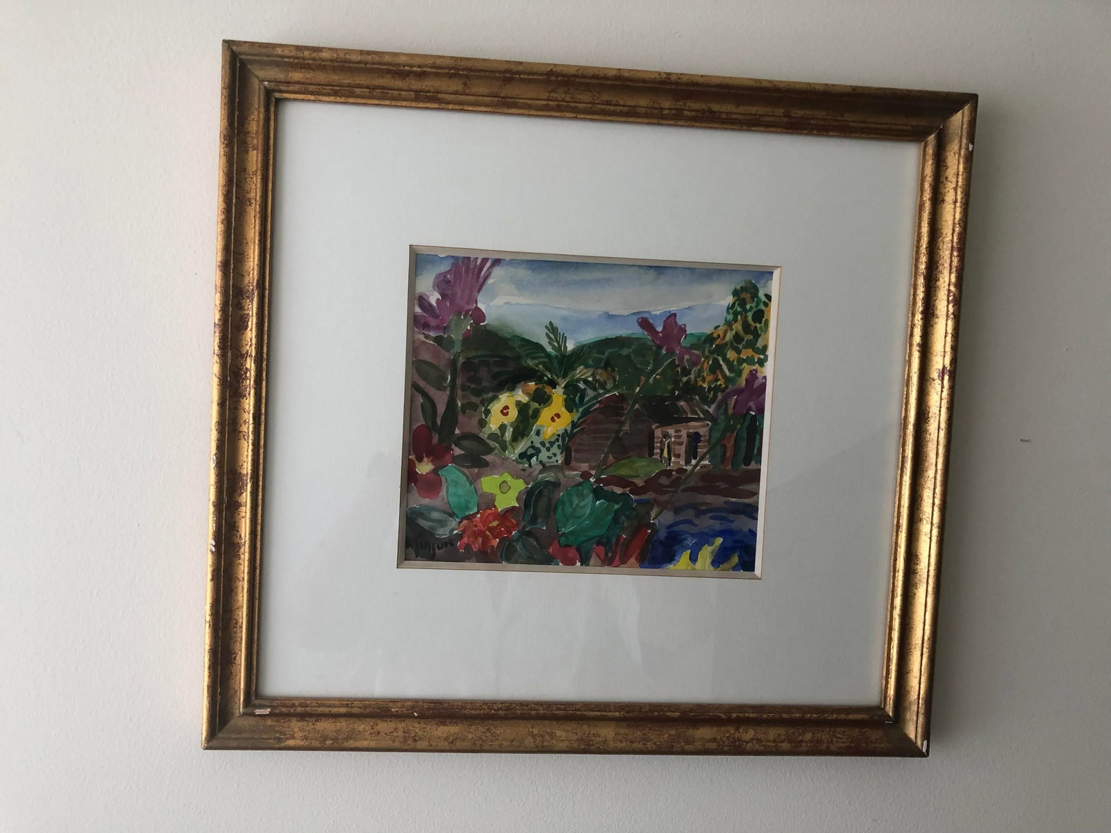 1990s Alexandre Minguet Impressionist Watercolor Painting of St. Martin, Framed - 5