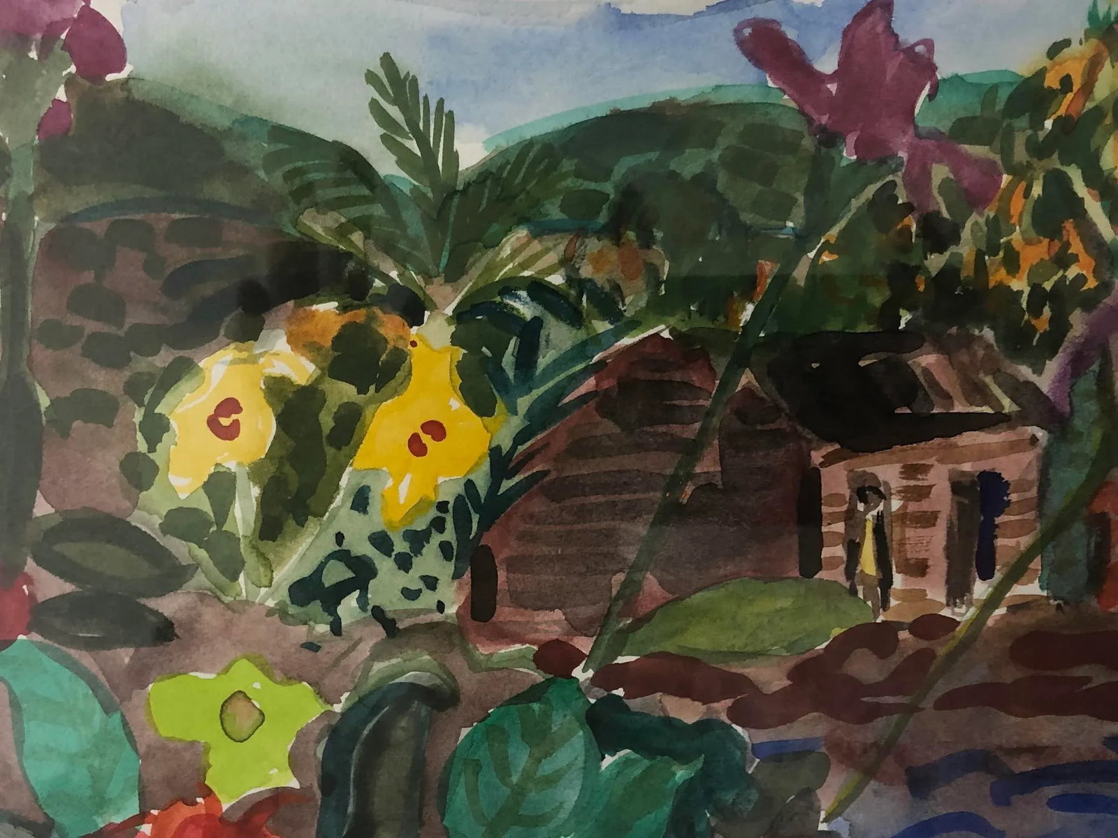1990s Alexandre Minguet Impressionist Watercolor Painting of St. Martin, Framed - 6