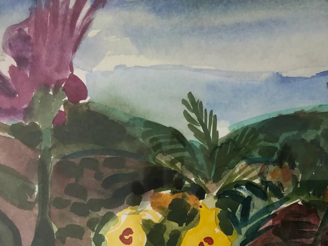 1990s Alexandre Minguet Impressionist Watercolor Painting of St. Martin, Framed - 7