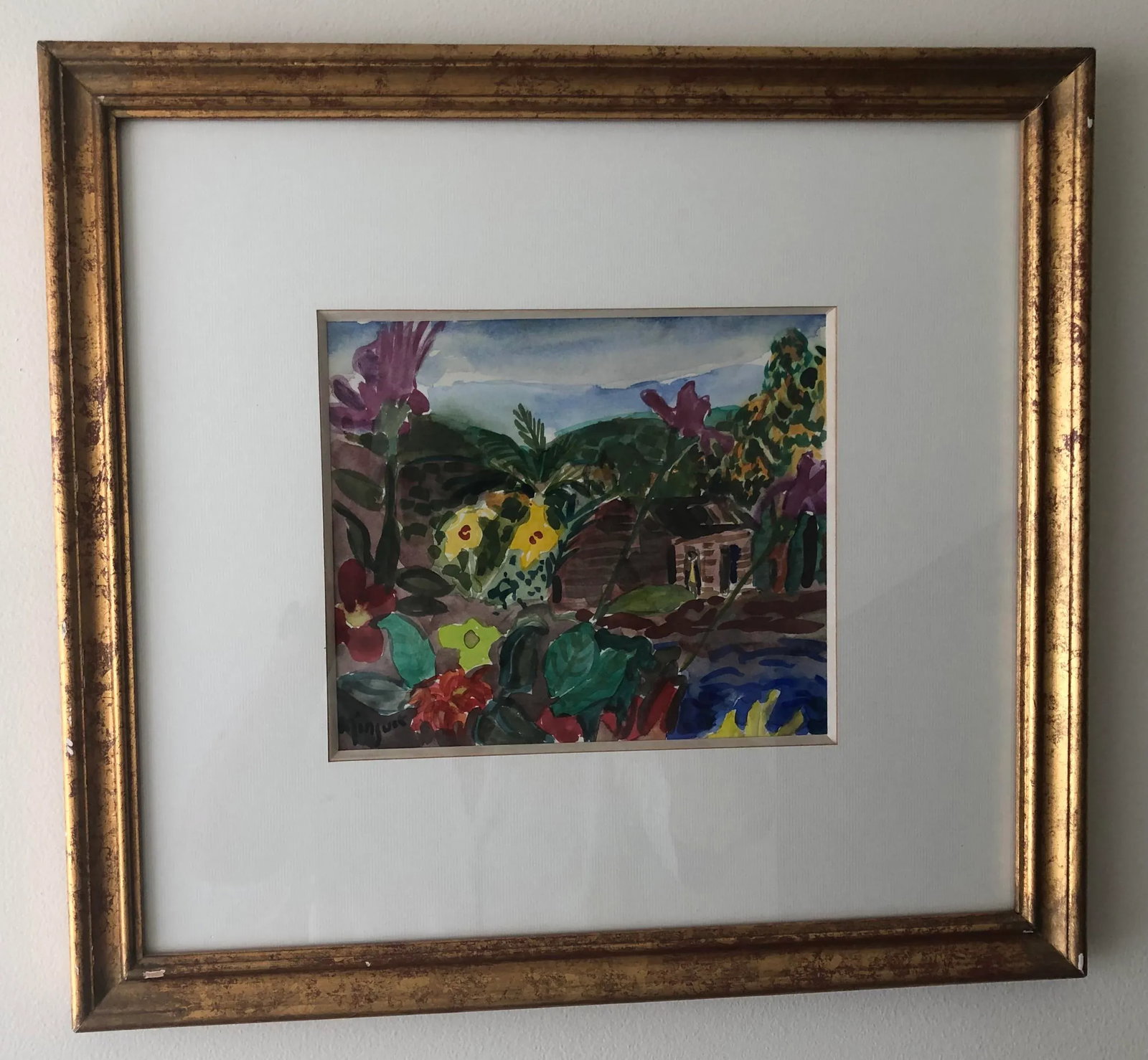 1990s Alexandre Minguet Impressionist Watercolor Painting of St. Martin, Framed - 8