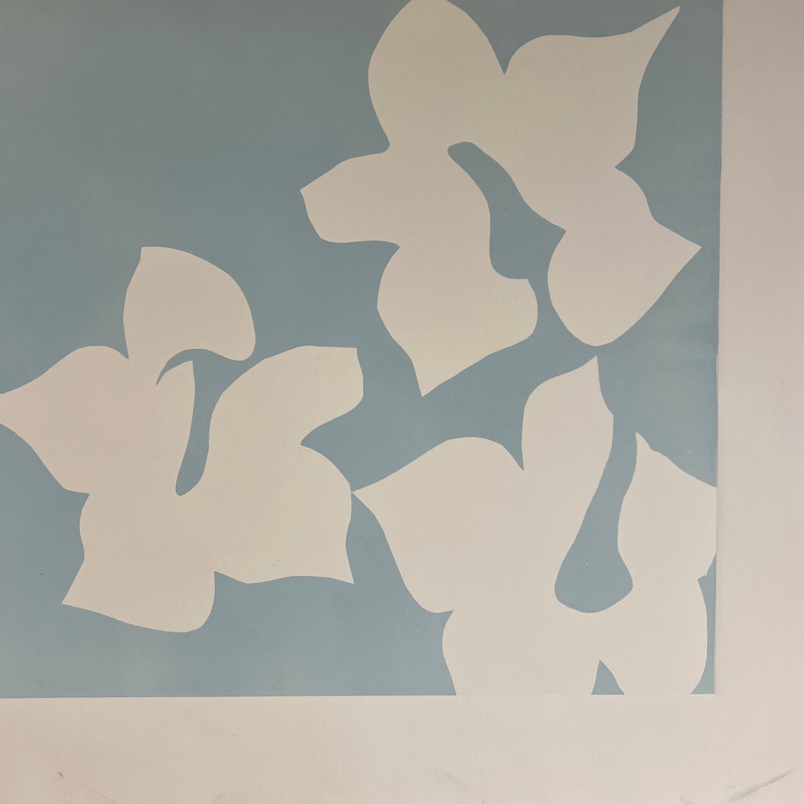 Original Signed 2026 Abstract Botanic Monotype Artwork Light Blue, Unframed 18 X 24 - 3