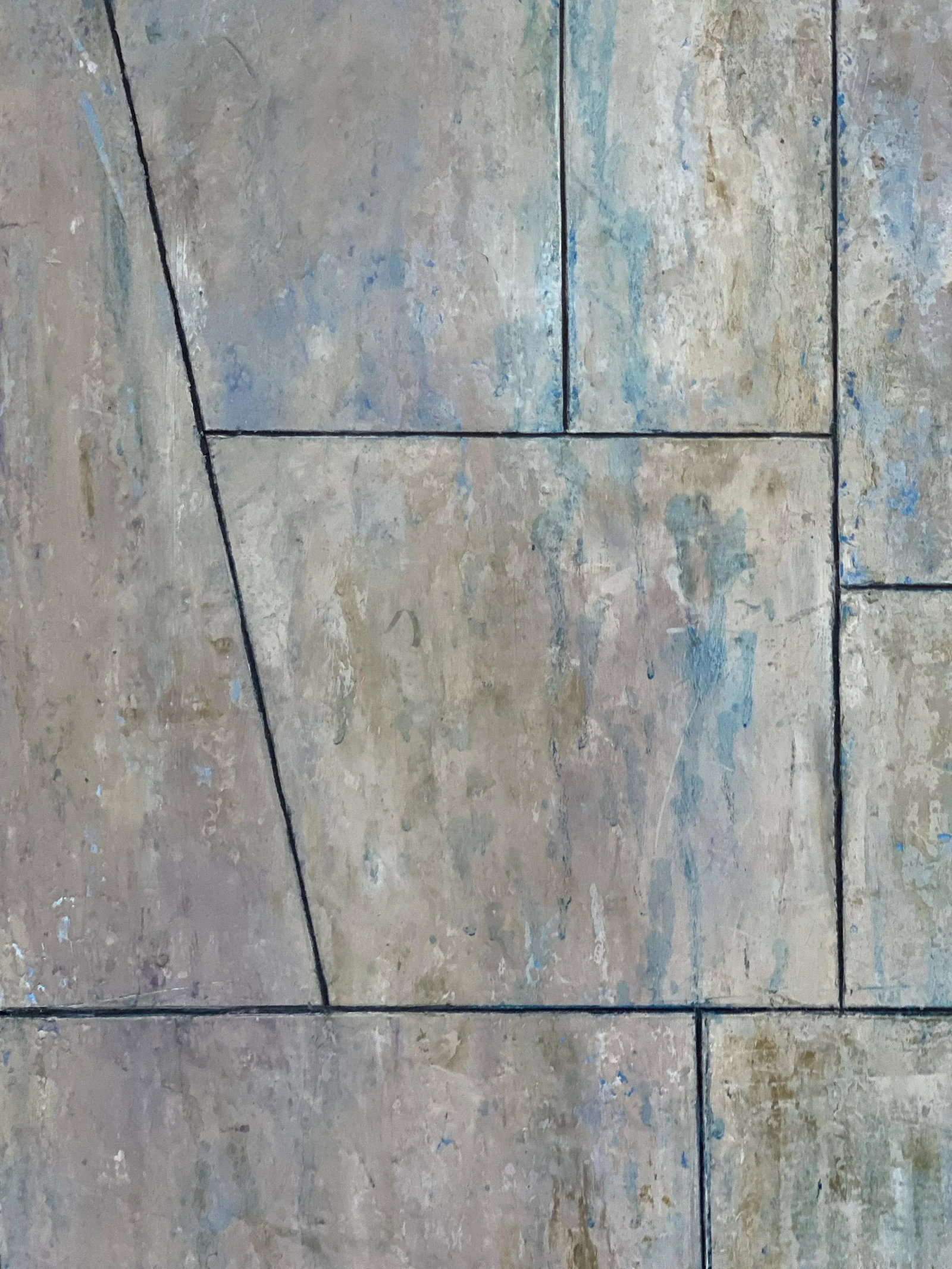 Contemporary Geometric Abstract Neutral Oil Painting on Paper by Stephen Cimini - 4