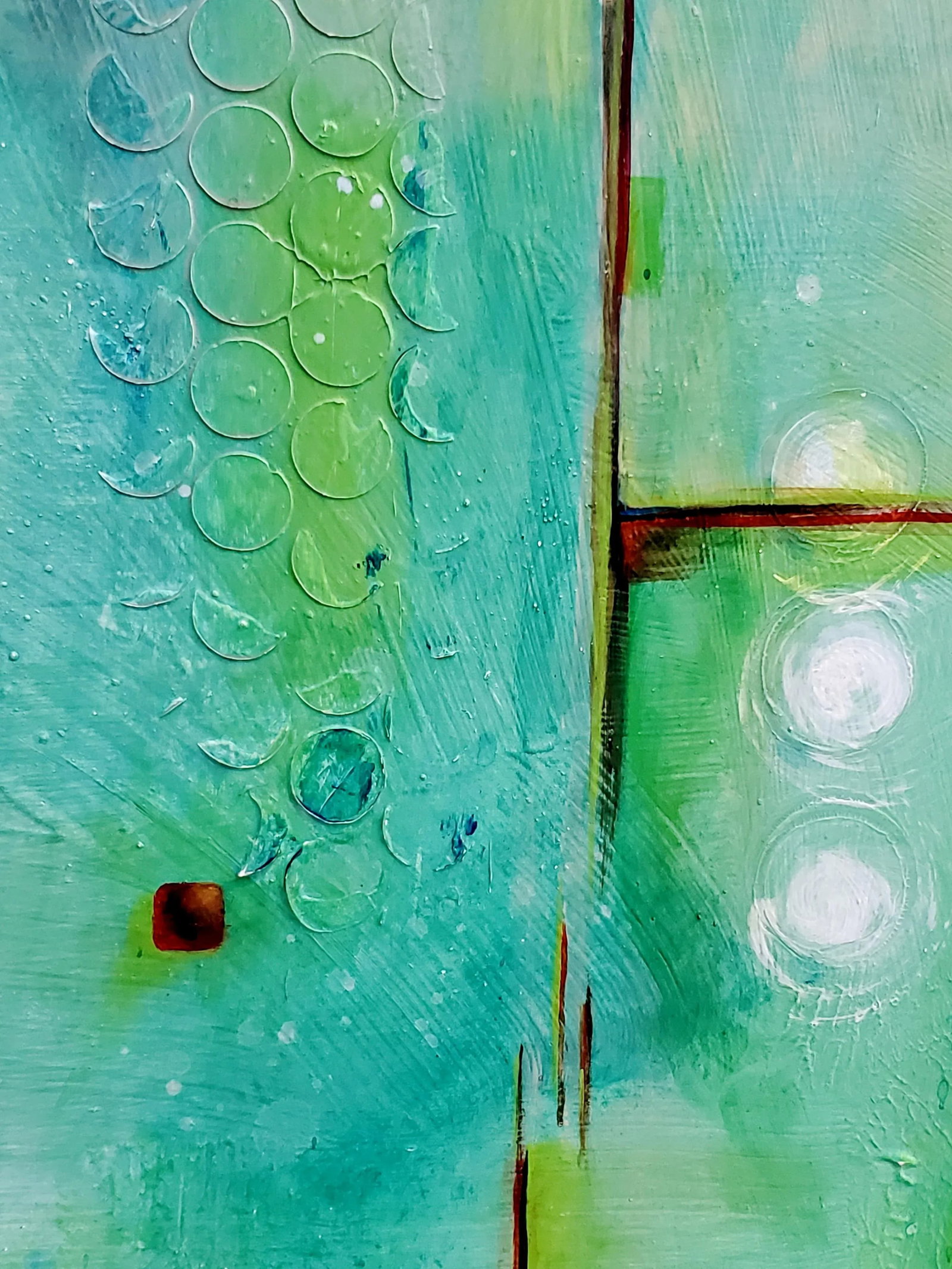 "Terrain" Abstract Textured Mixed Media Painting on Board, Signed - 3
