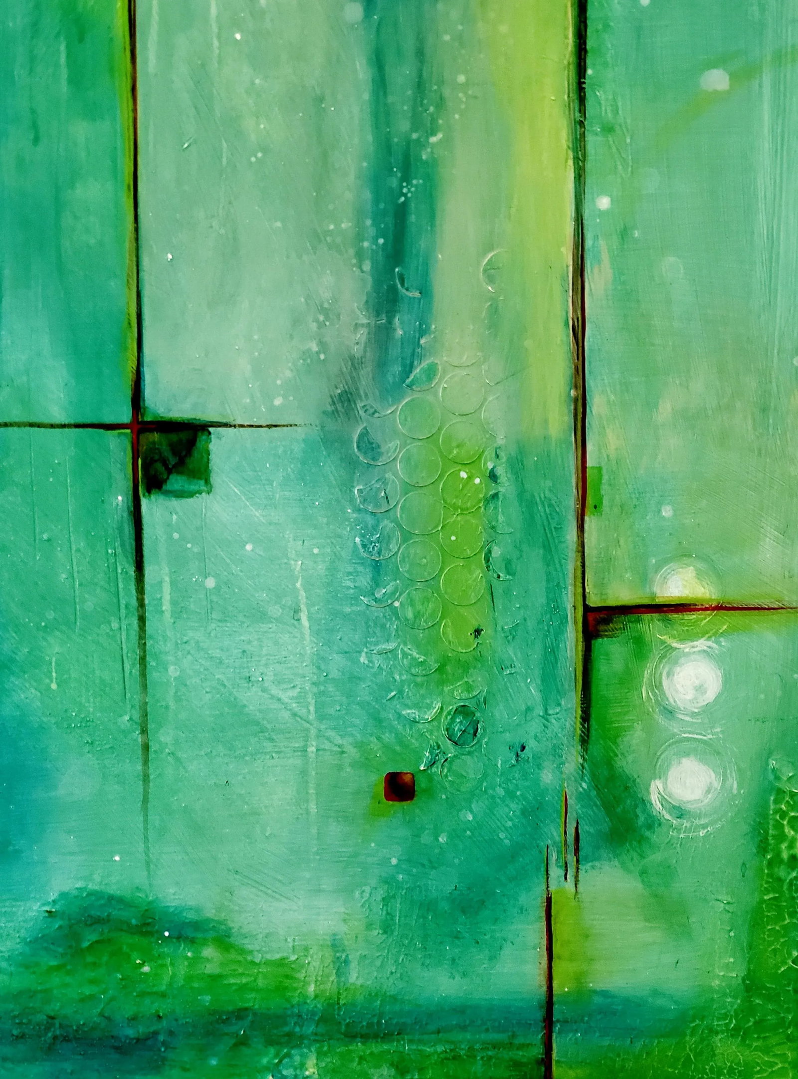 "Terrain" Abstract Textured Mixed Media Painting on Board, Signed - 6