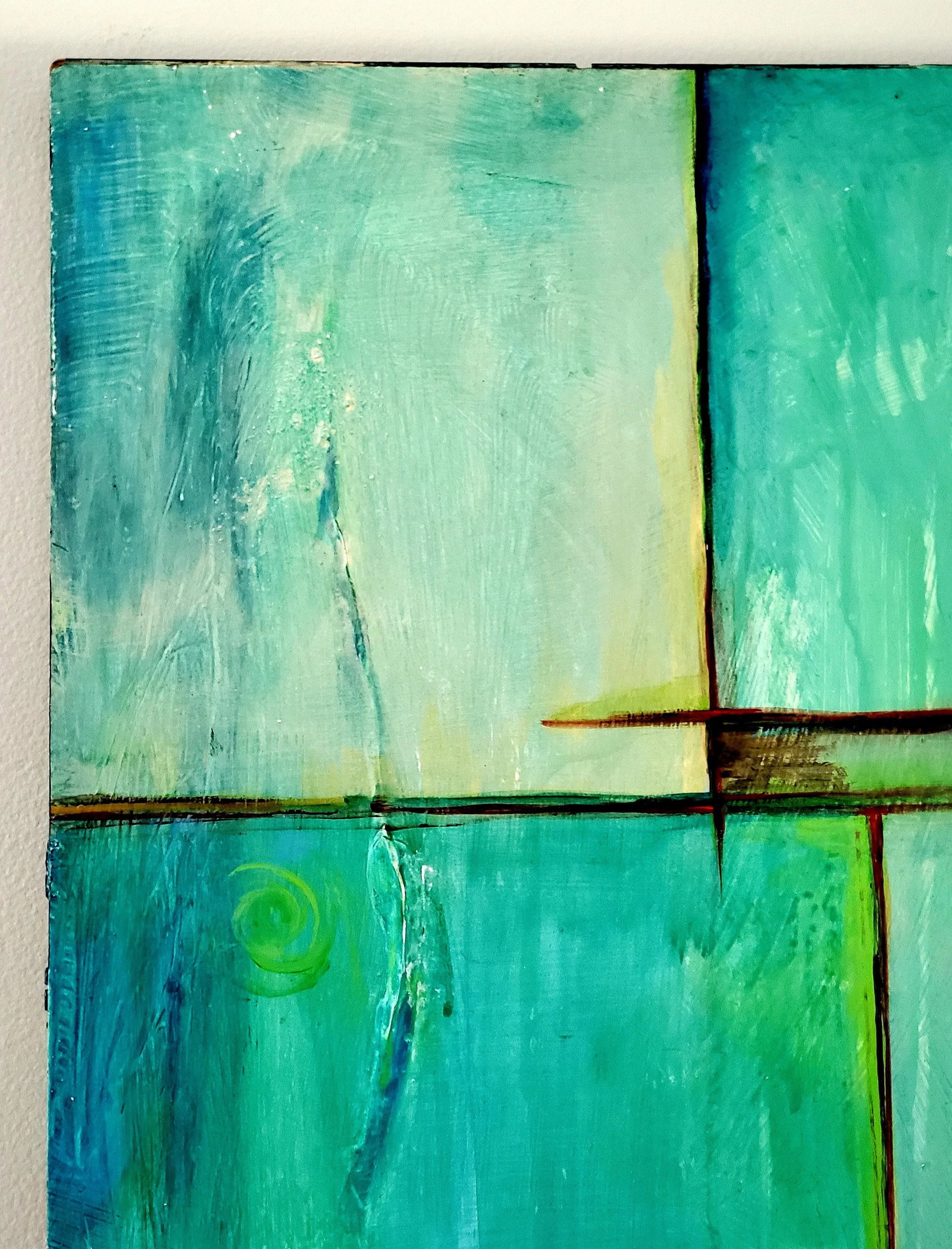 "Terrain" Abstract Textured Mixed Media Painting on Board, Signed - 7