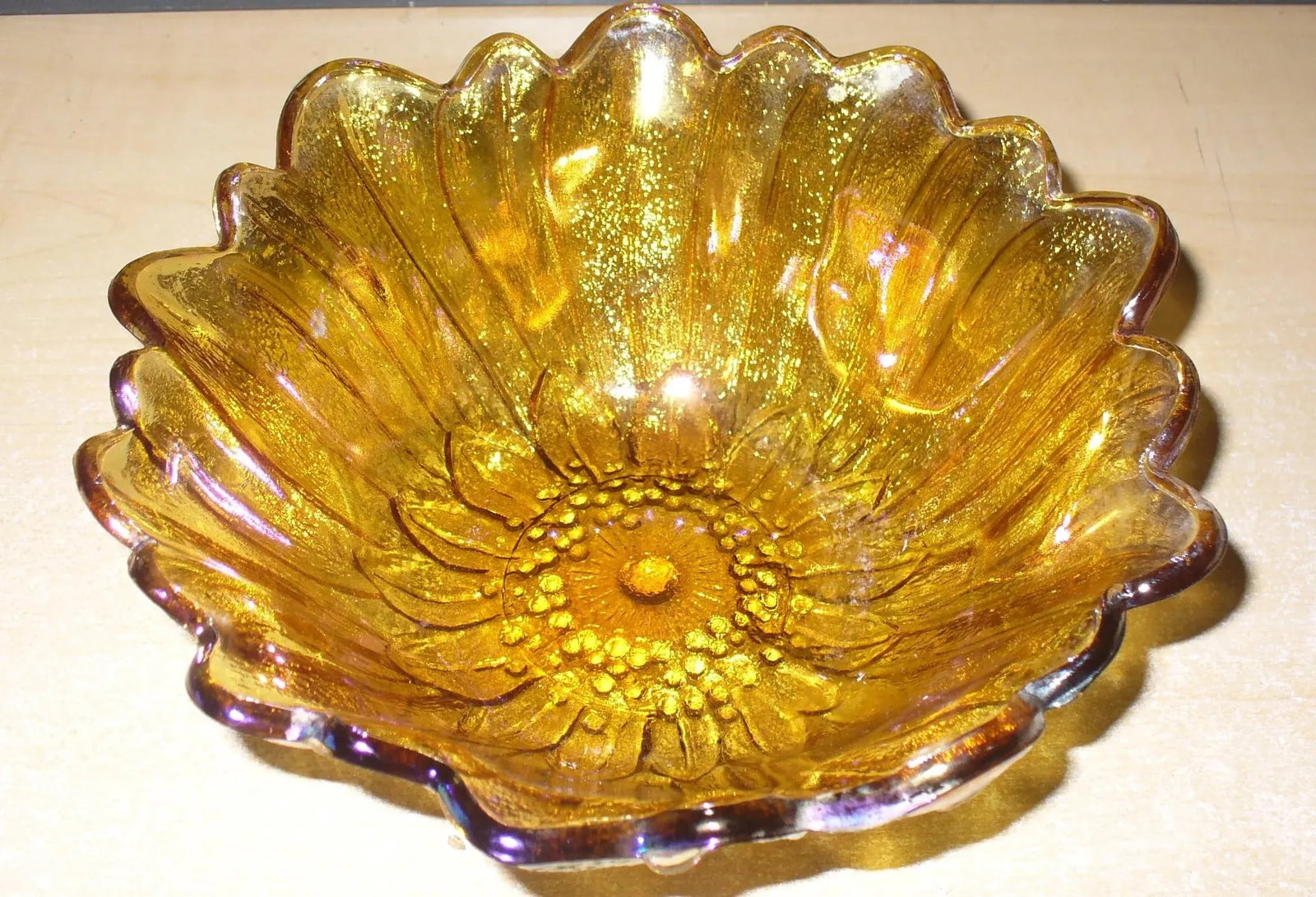 Vintage Indiana Glass Carnival Floral Glass Bowl - 12