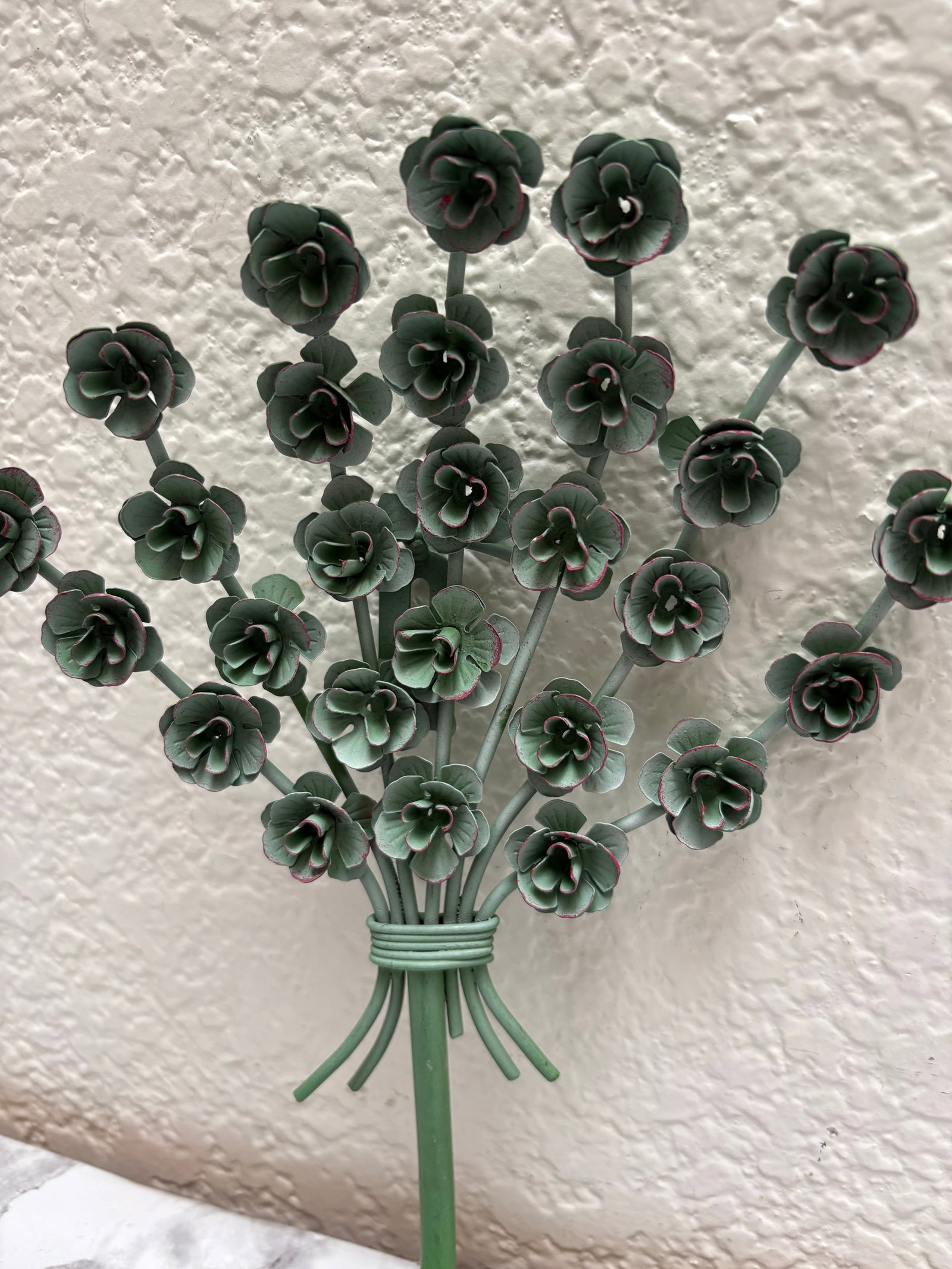 Vintage Textural Metal Floral Wall Hook - 6