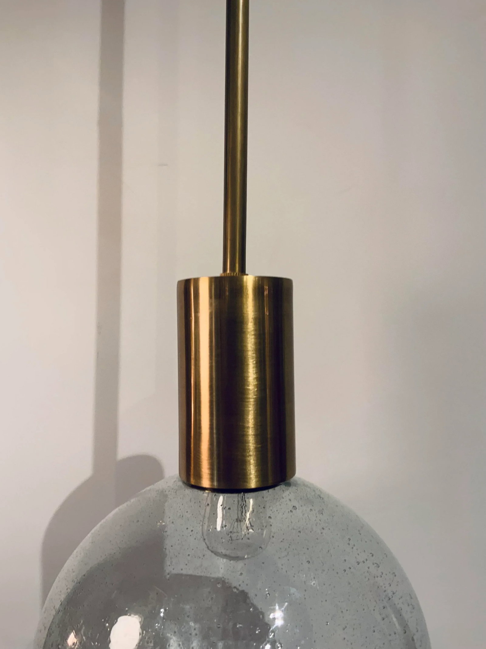 Arteriors Modern Seeded Glass and Antique Brass Finished Ava Pendant Light - 5
