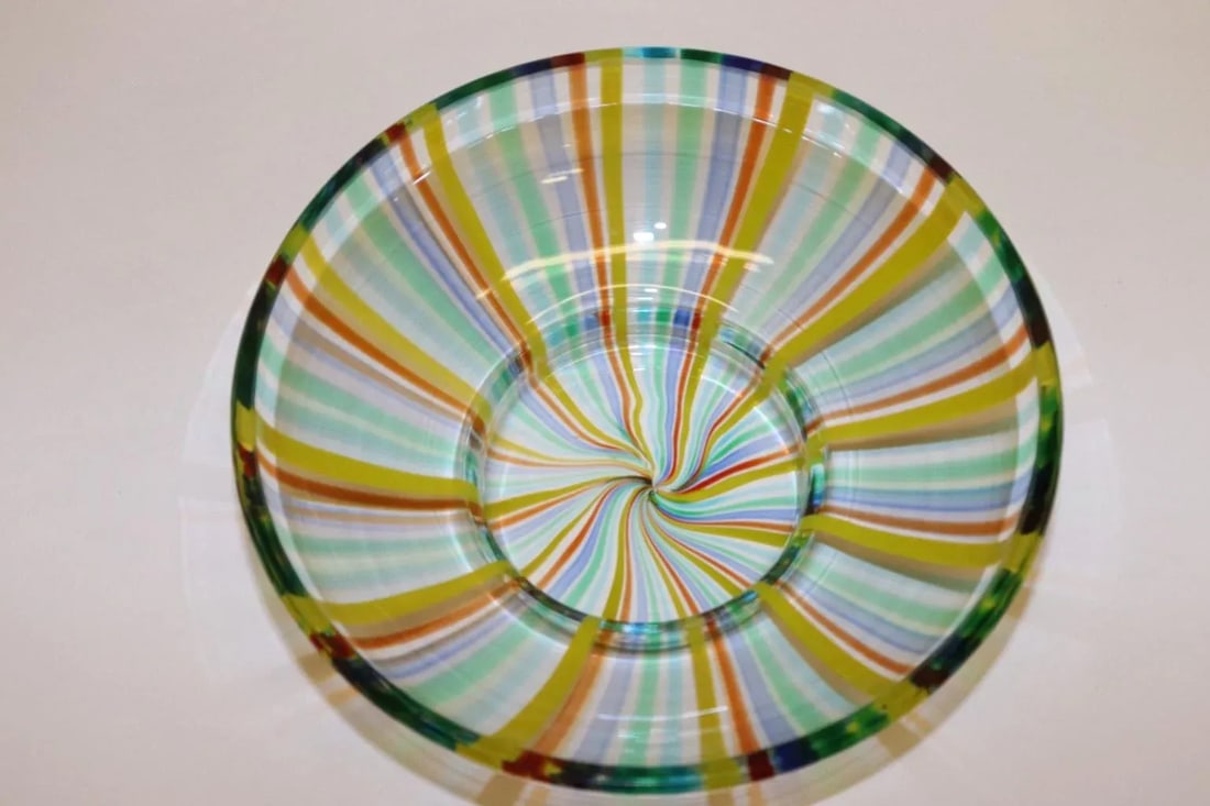 Mid-Century Modern Murano Multicolor Glass Bowl - 12