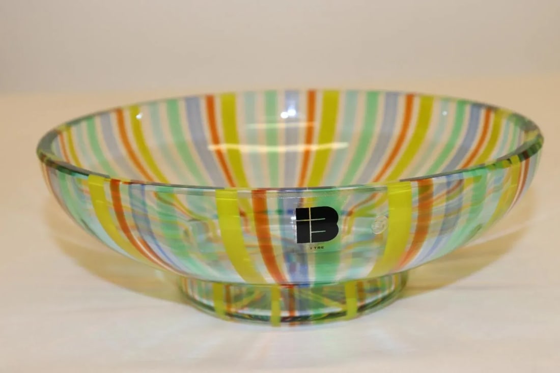Mid-Century Modern Murano Multicolor Glass Bowl - 5