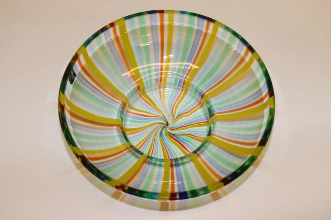 Mid-Century Modern Murano Multicolor Glass Bowl - 8