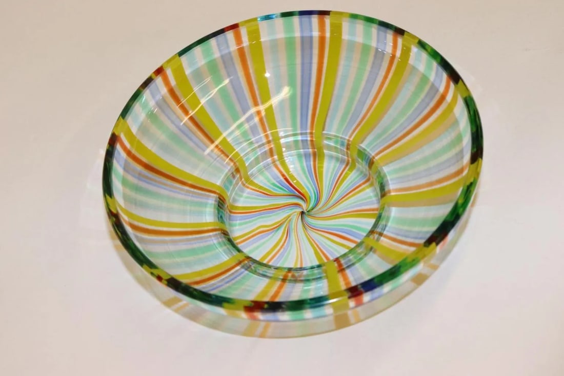 Mid-Century Modern Murano Multicolor Glass Bowl - 9