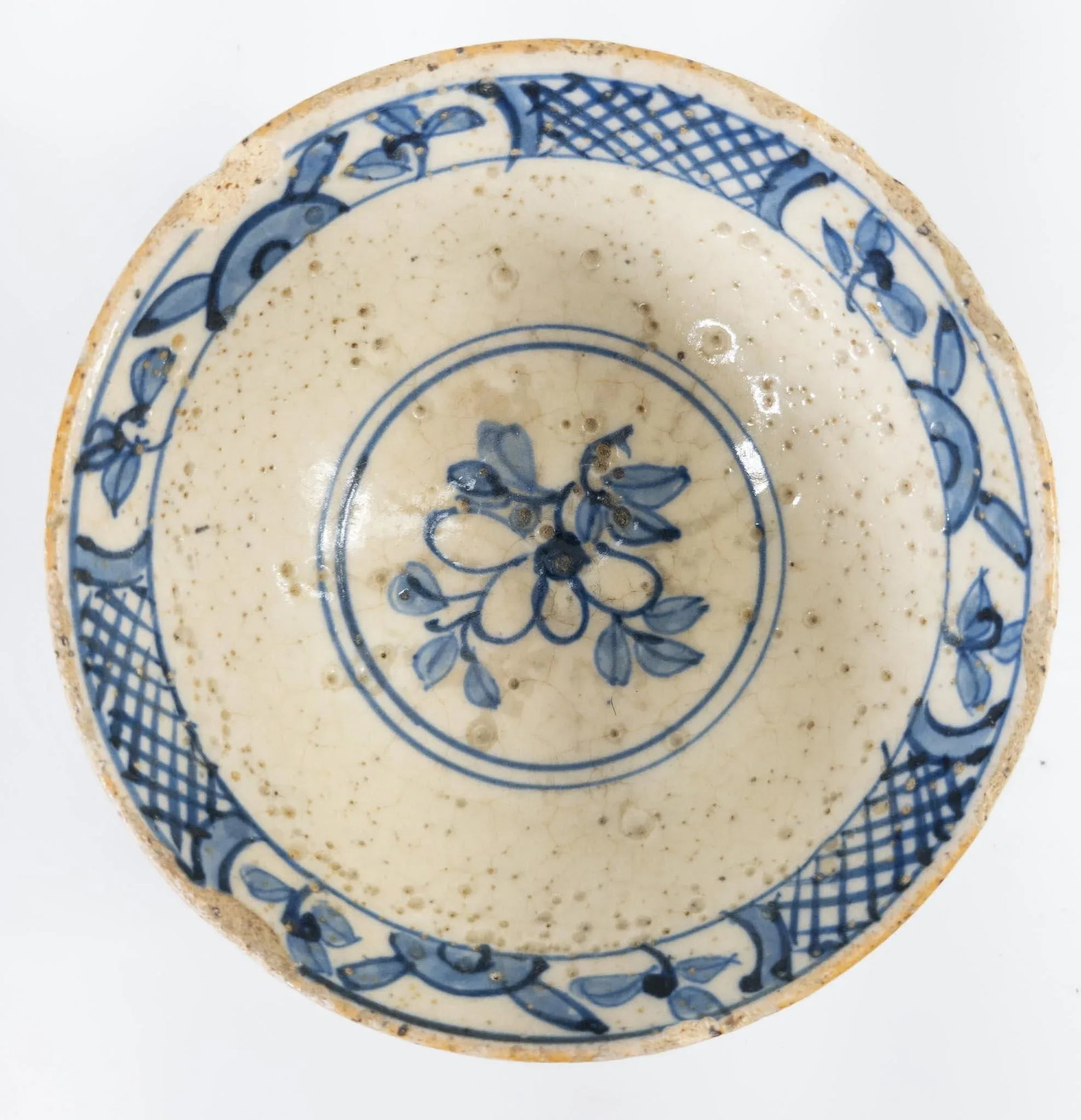 Early Korean Chinoiserie Blue and White Bowl - 5