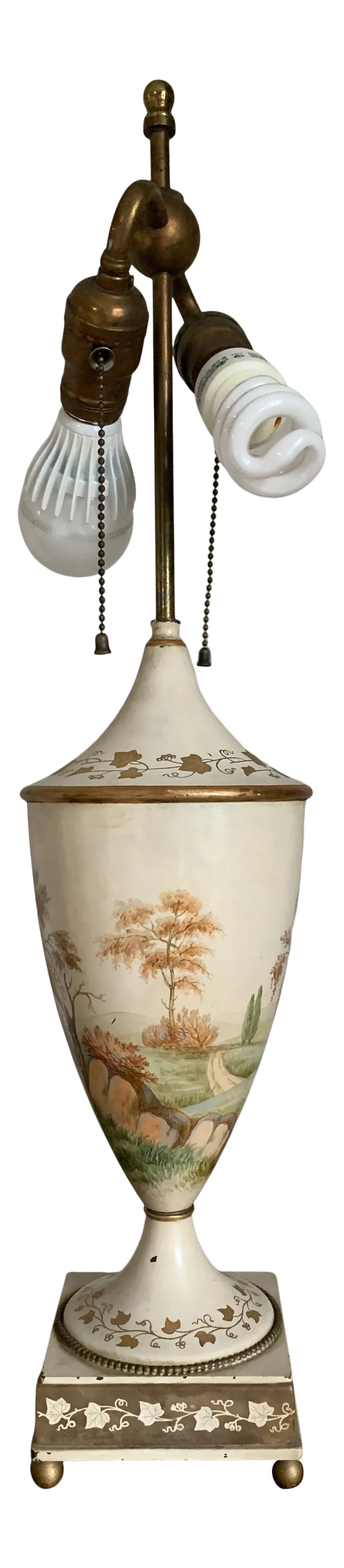 Vintage 1930s French Hand Painted Toleware Table Lamp (1 of 10)