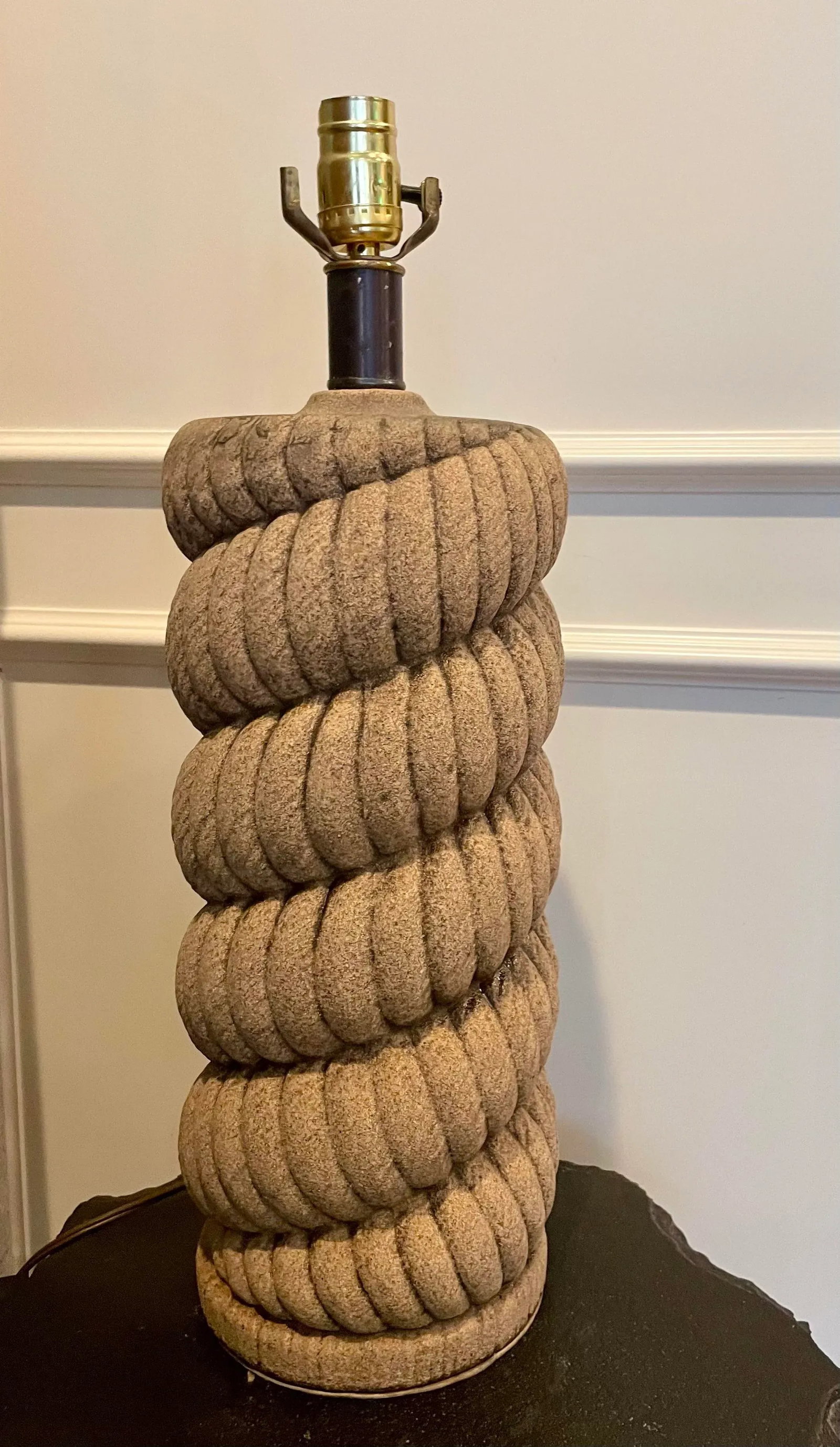 Vintage Heager Ceramic Rope Table Lamp - 5