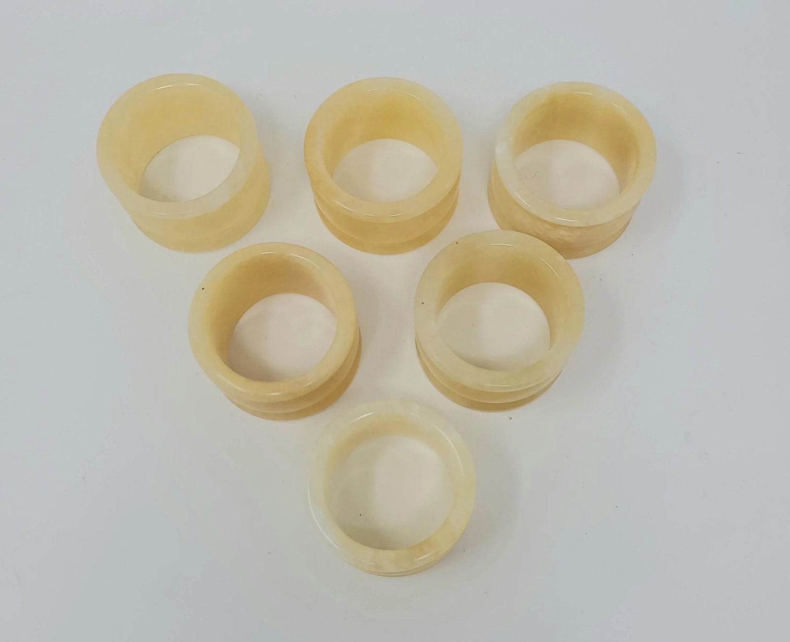 Vintage Alabaster Napkin Rings Set of 6 - 2