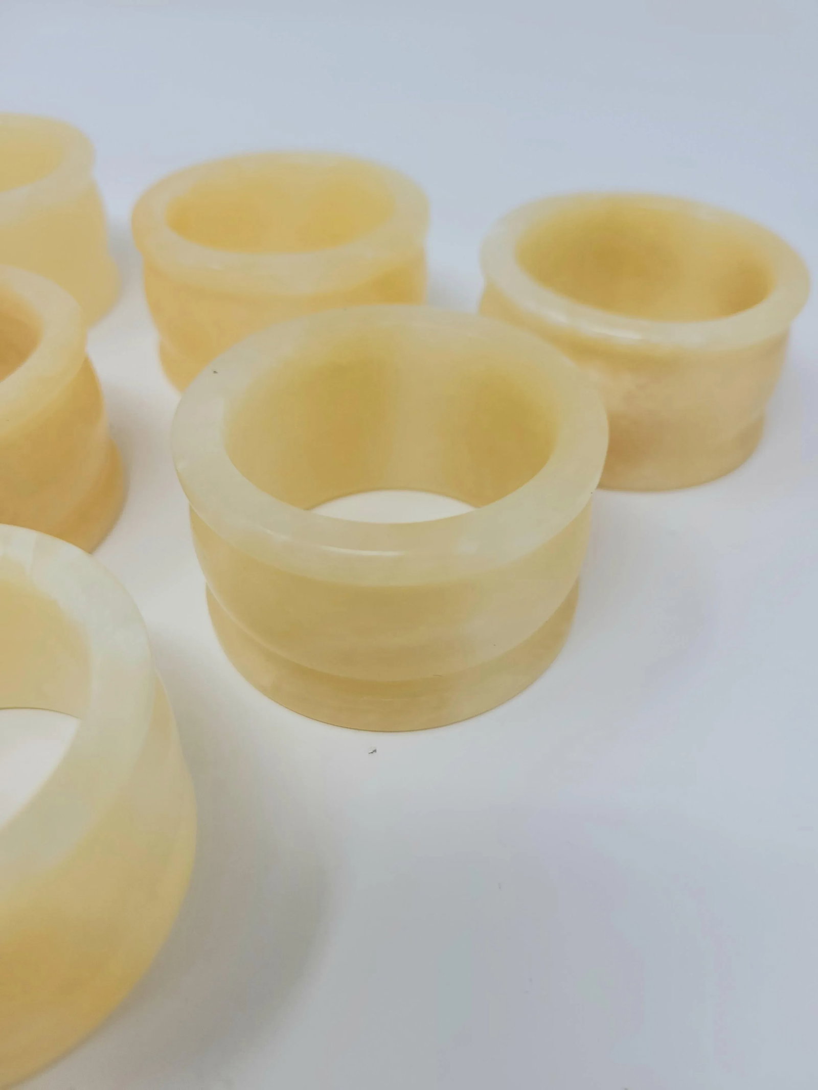 Vintage Alabaster Napkin Rings Set of 6 - 6