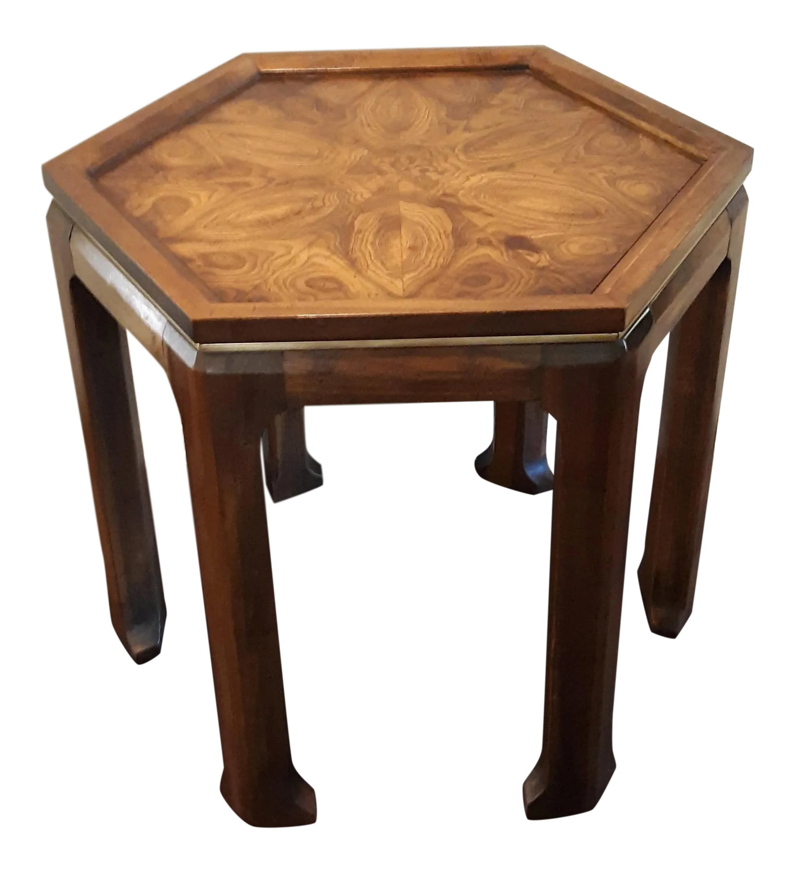 Vintage Altavista Lane Walnut Hexagonal Side Table (1 of 13)