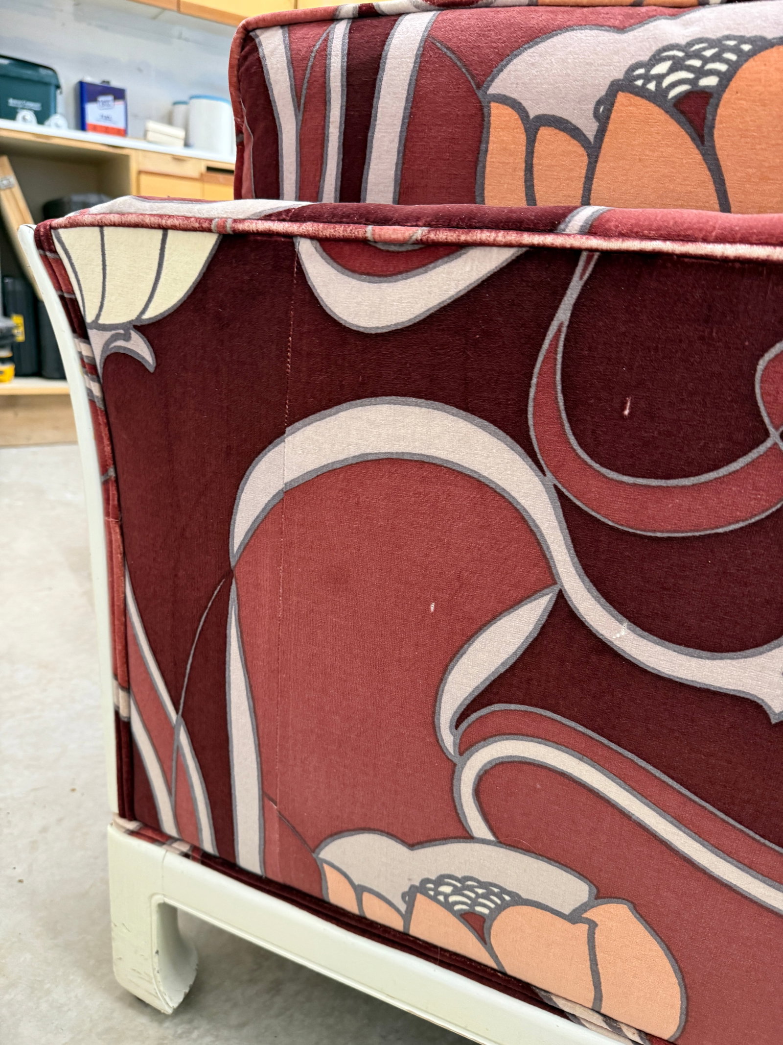 Hollywood Regency Mohair Velvet 60's Loveseat - 13