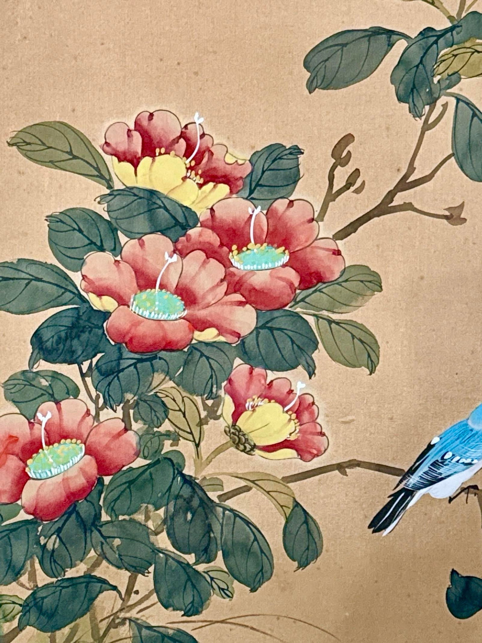 Original Chinese Floral Painting, Signed by Artist, Matted and Framed - 23" X 28" - 3