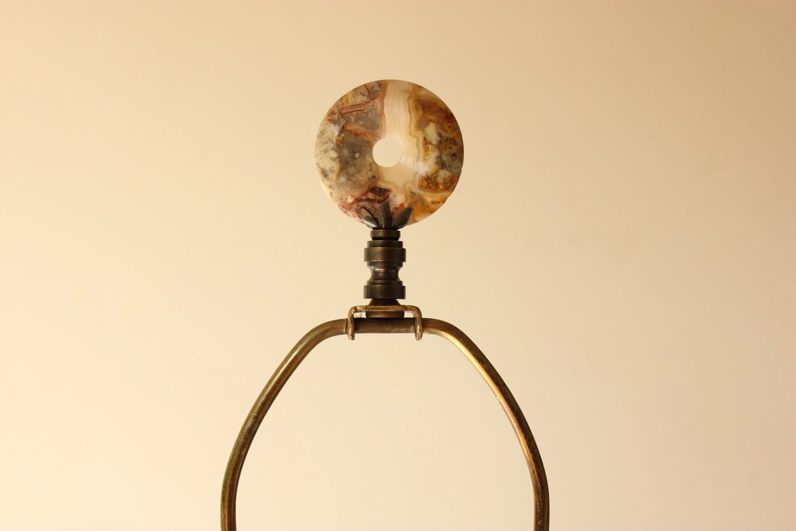 Crosshatch Mid-Century Ceramic Table Lamp With Mottled Glaze - 6