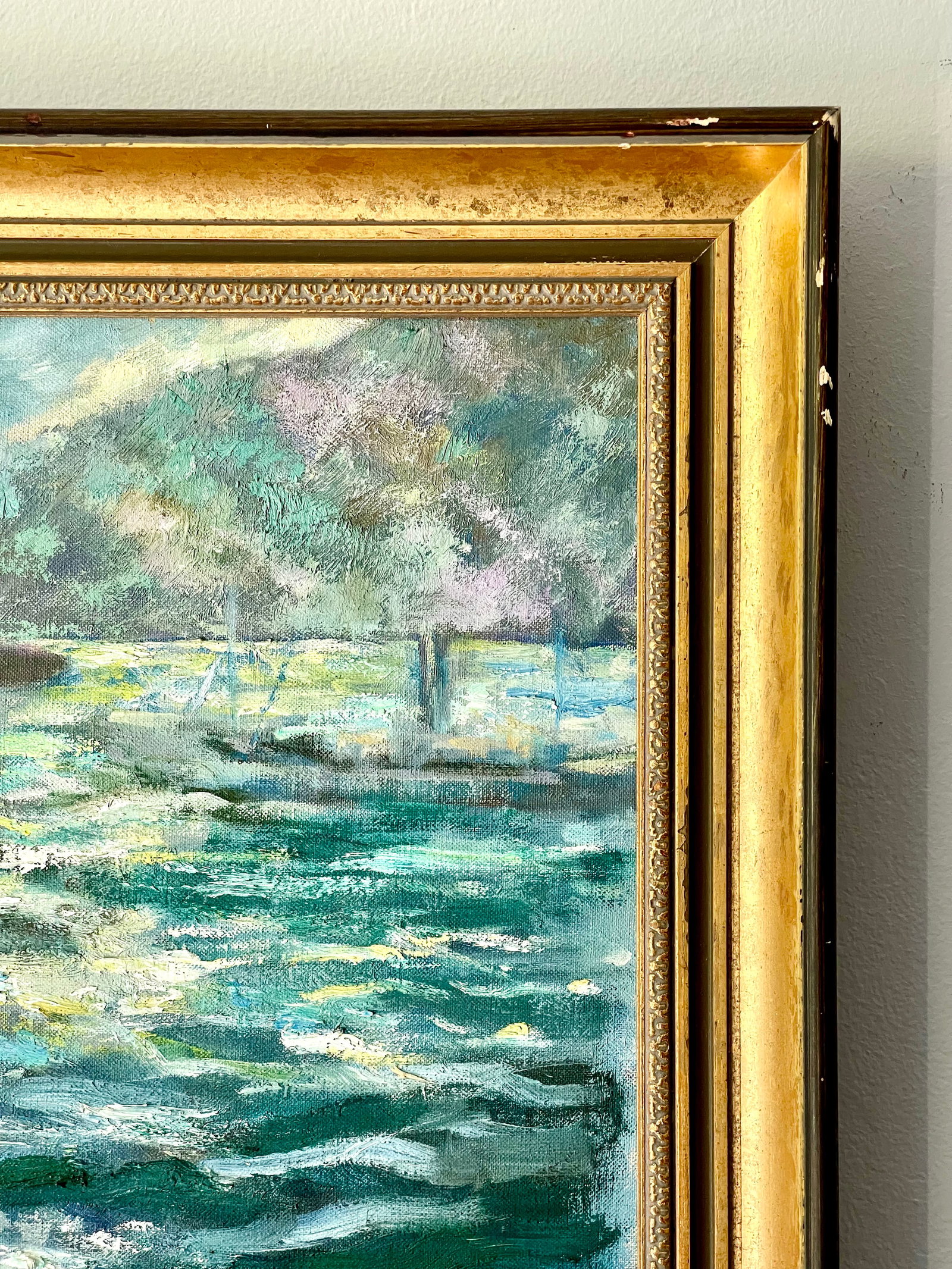 Vintage Original Oil Painting Impressionist Seascape Signed Friedman - 4
