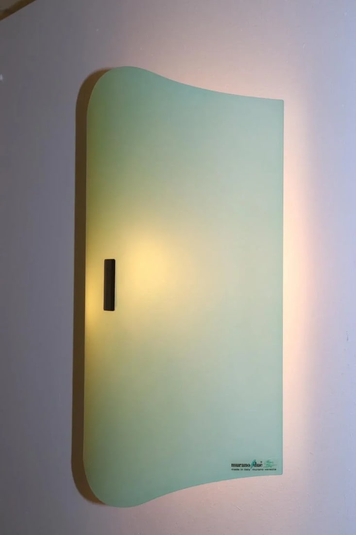 Guido Rosati Modern Wall Ceiling Lamp Murano Green Glass - 5