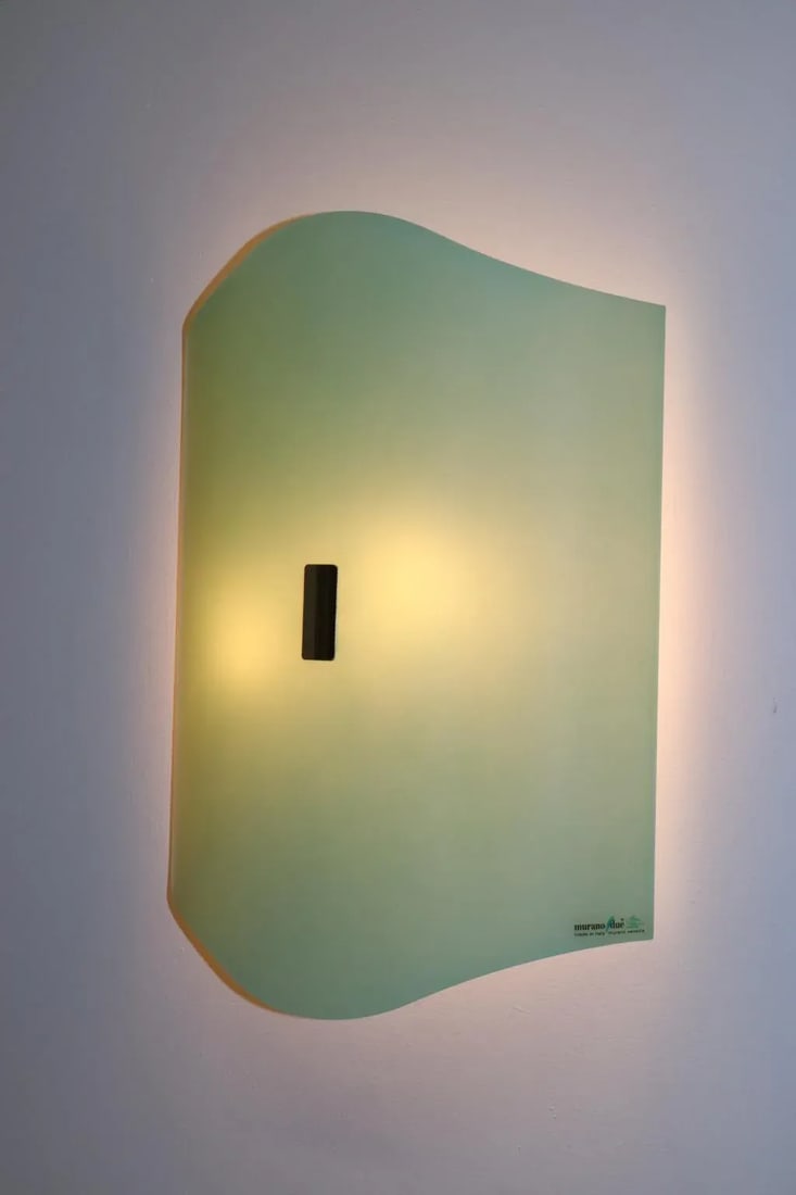 Guido Rosati Modern Wall Ceiling Lamp Murano Green Glass - 7