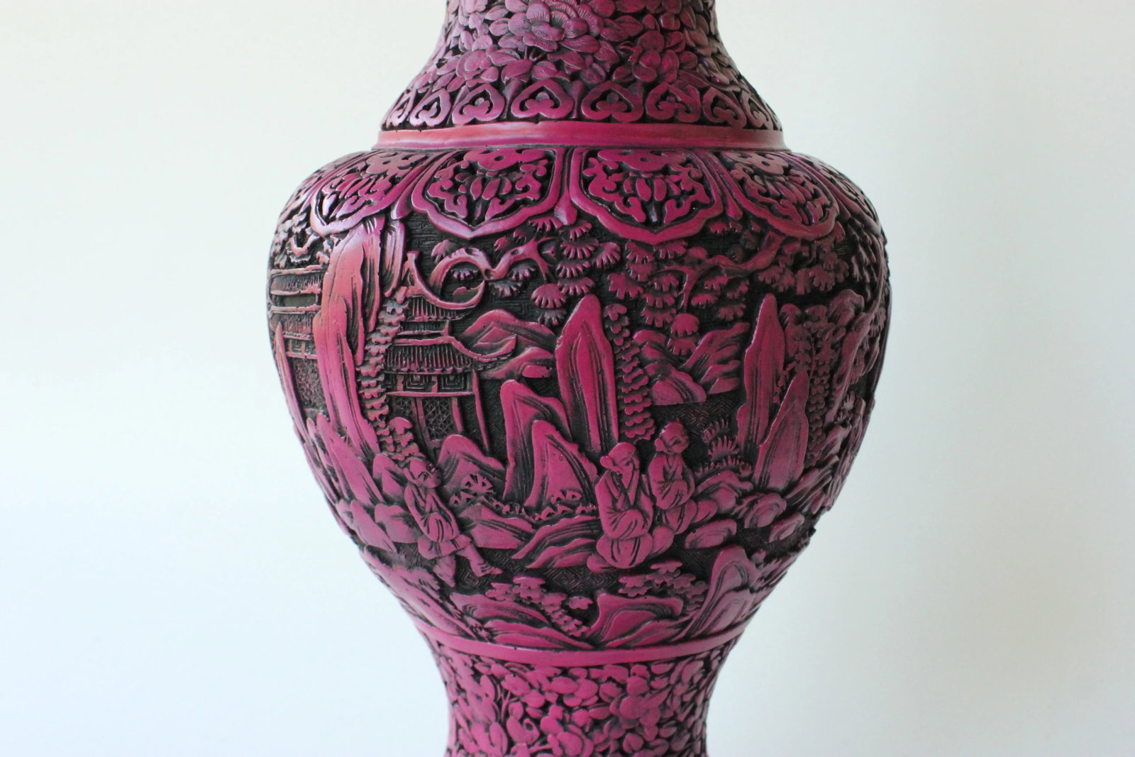 Vintage Cinnabar Style Table Lamp - 7