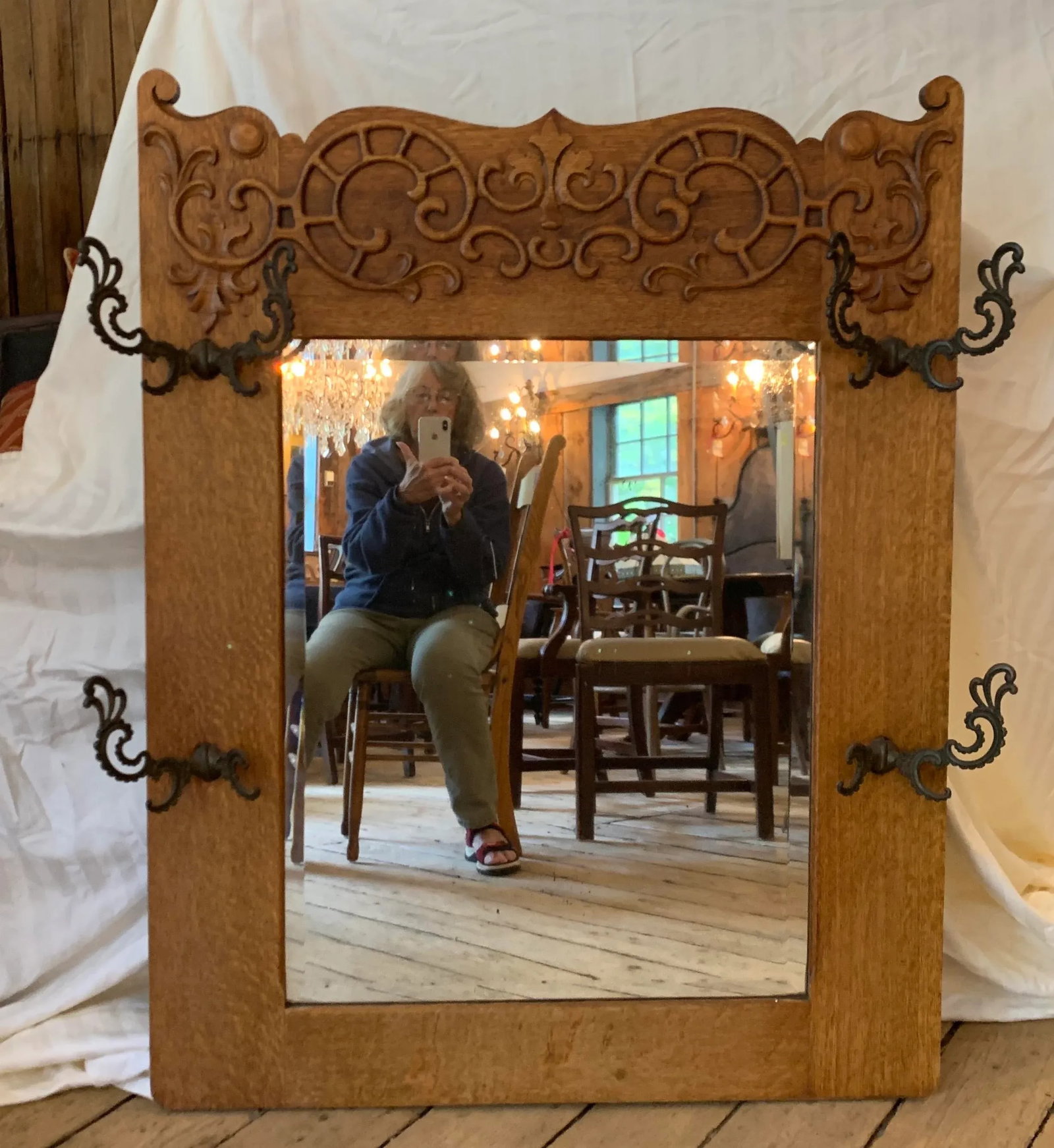 Antique Victorian Oak Coat Rack - 2