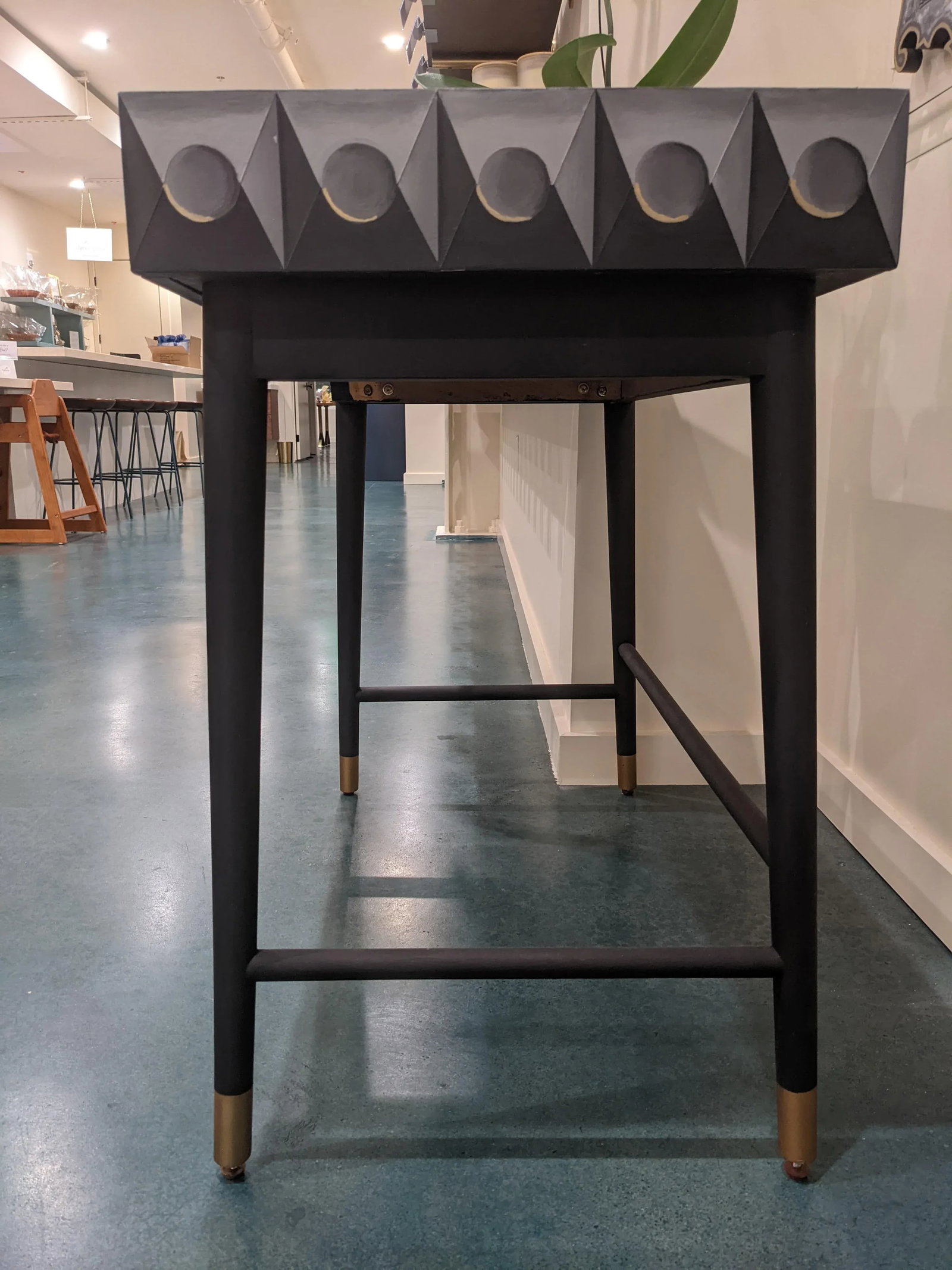 Black Console Table With Drawer - 6