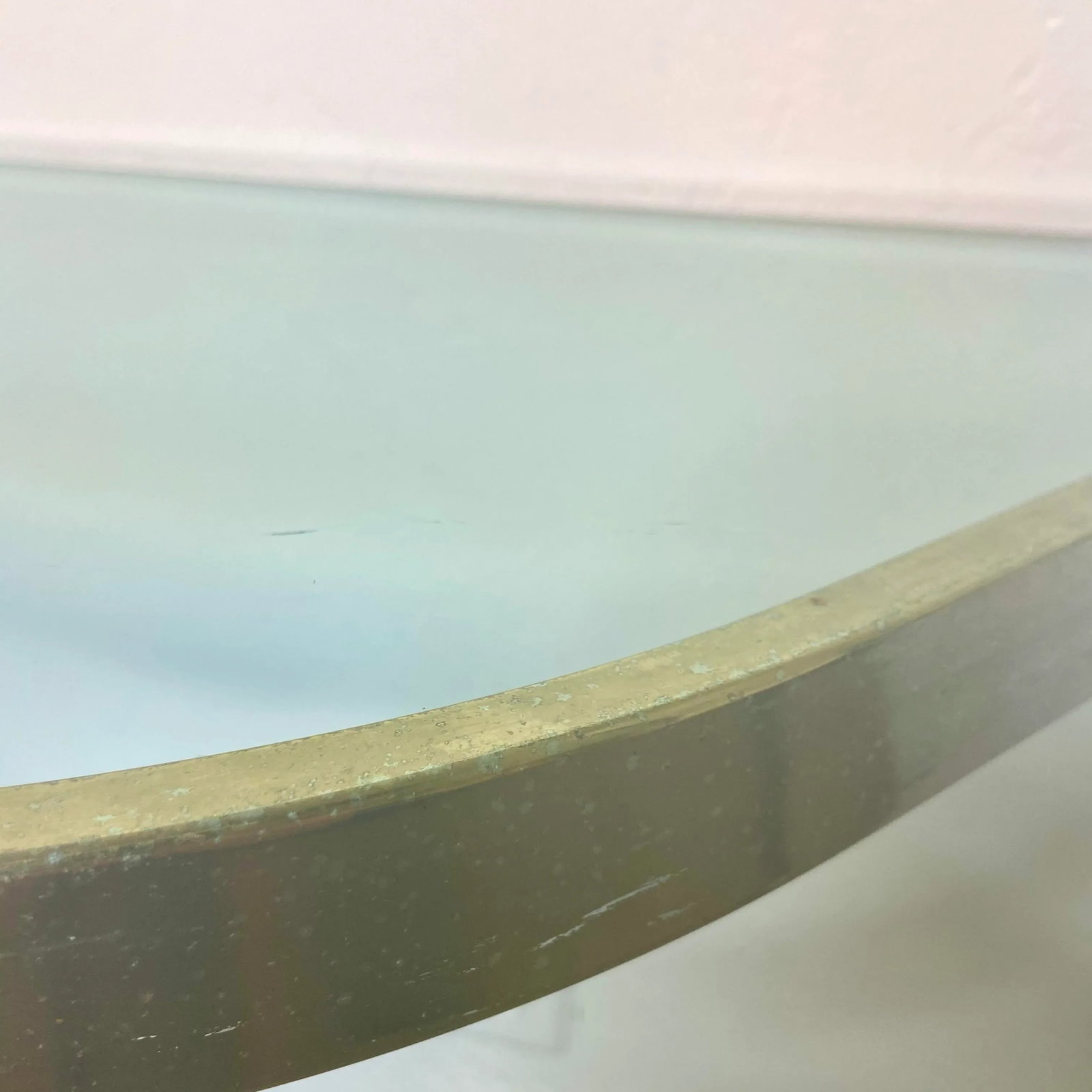 Mid 20th Century Hollywood Regency Style Glass and Brass Console Table - 12