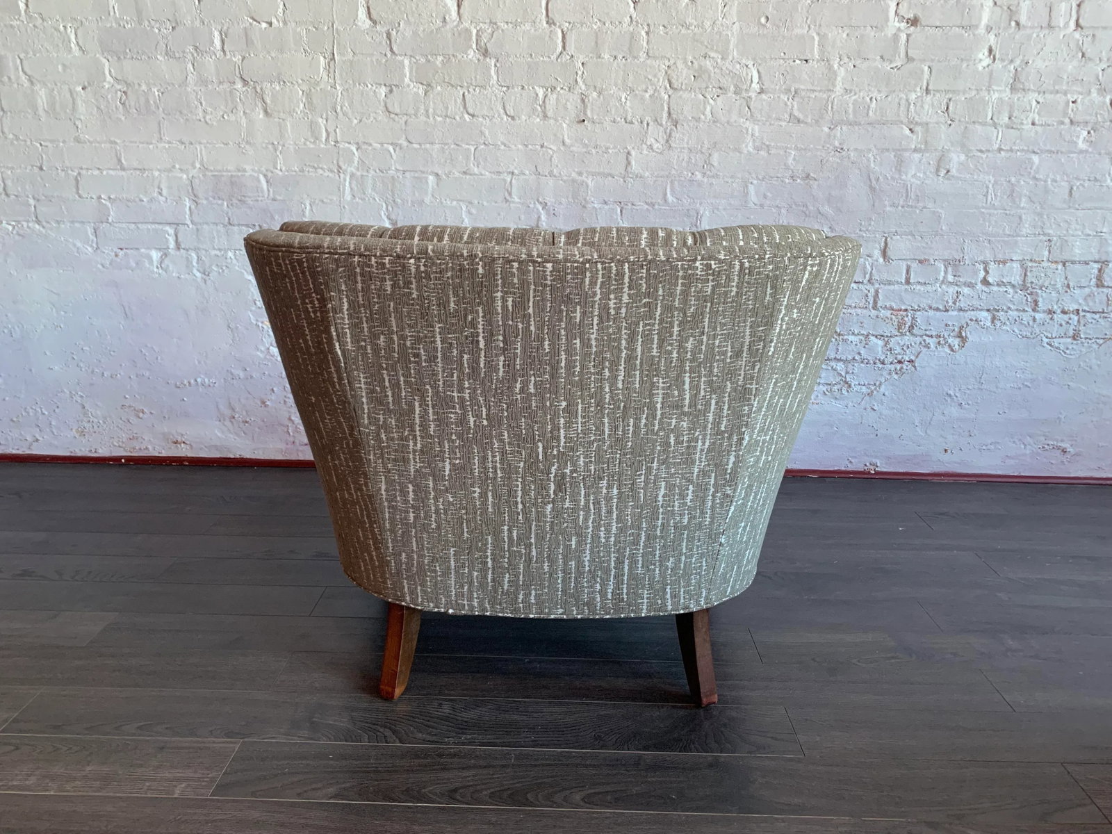 Vintage Re-Upholstered Club Chair Armchair and Ottoman - 7